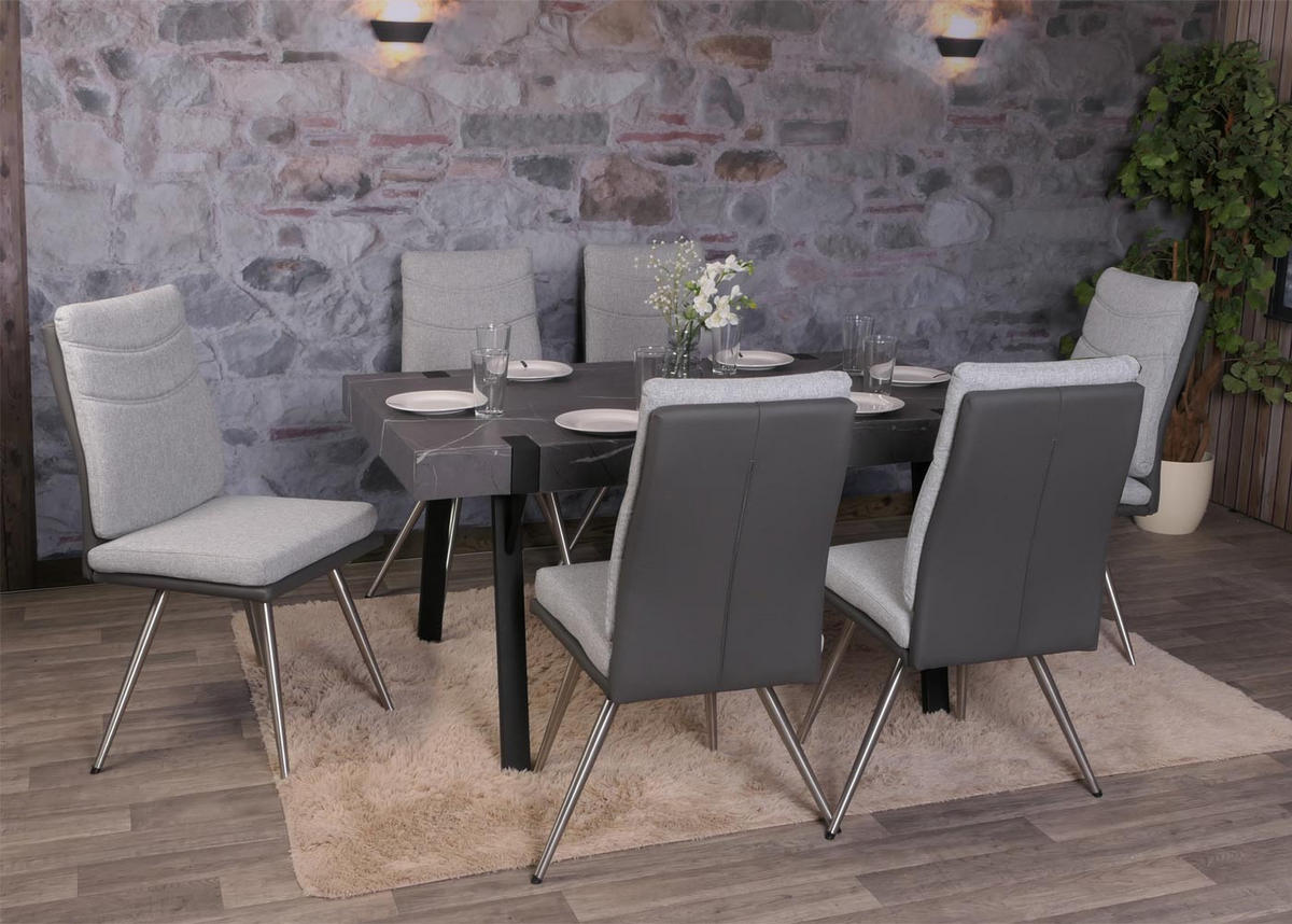 ESSZIMMERSTUHL Grau 2er-Set - Grau, Textil (61/98/65cm) - MCW