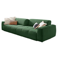 SOFA MIT SITZTIEFENVERSTELLUNG PALACE Smaragdgrün Cord - Smaragdgrün/Schwarz, Kunststoff/Textil (298/74/120cm) - KAWOLA
