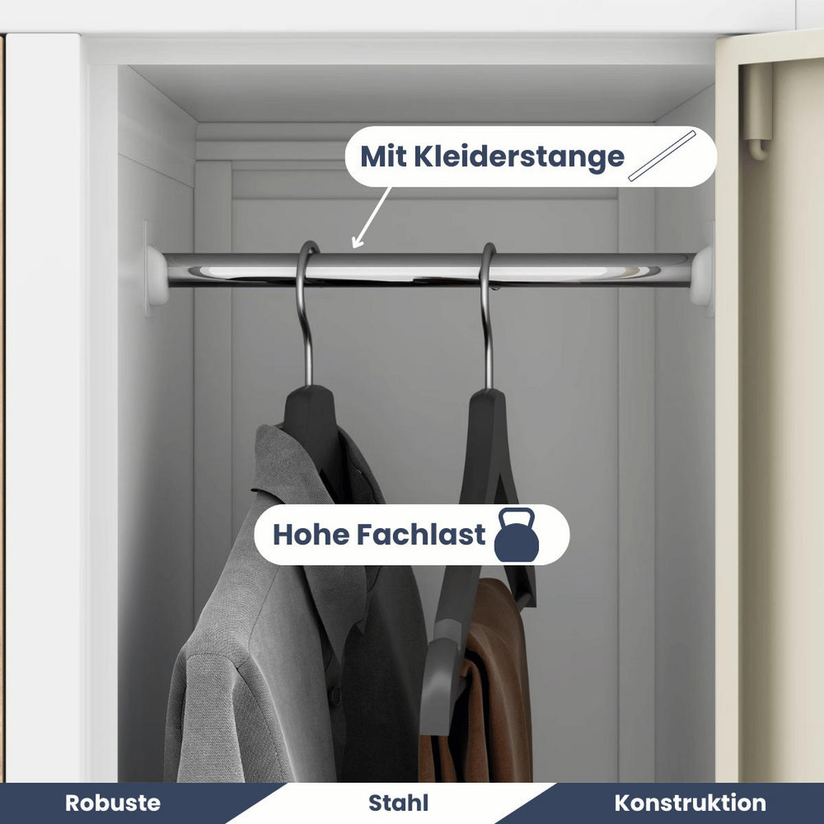 UMKLEIDESCHRANK Spind BERLIN 10 Abteile 172x136x45cm Weiß-Sonoma Eiche - Weiß, Metall (136/172/45cm) - DELUKE