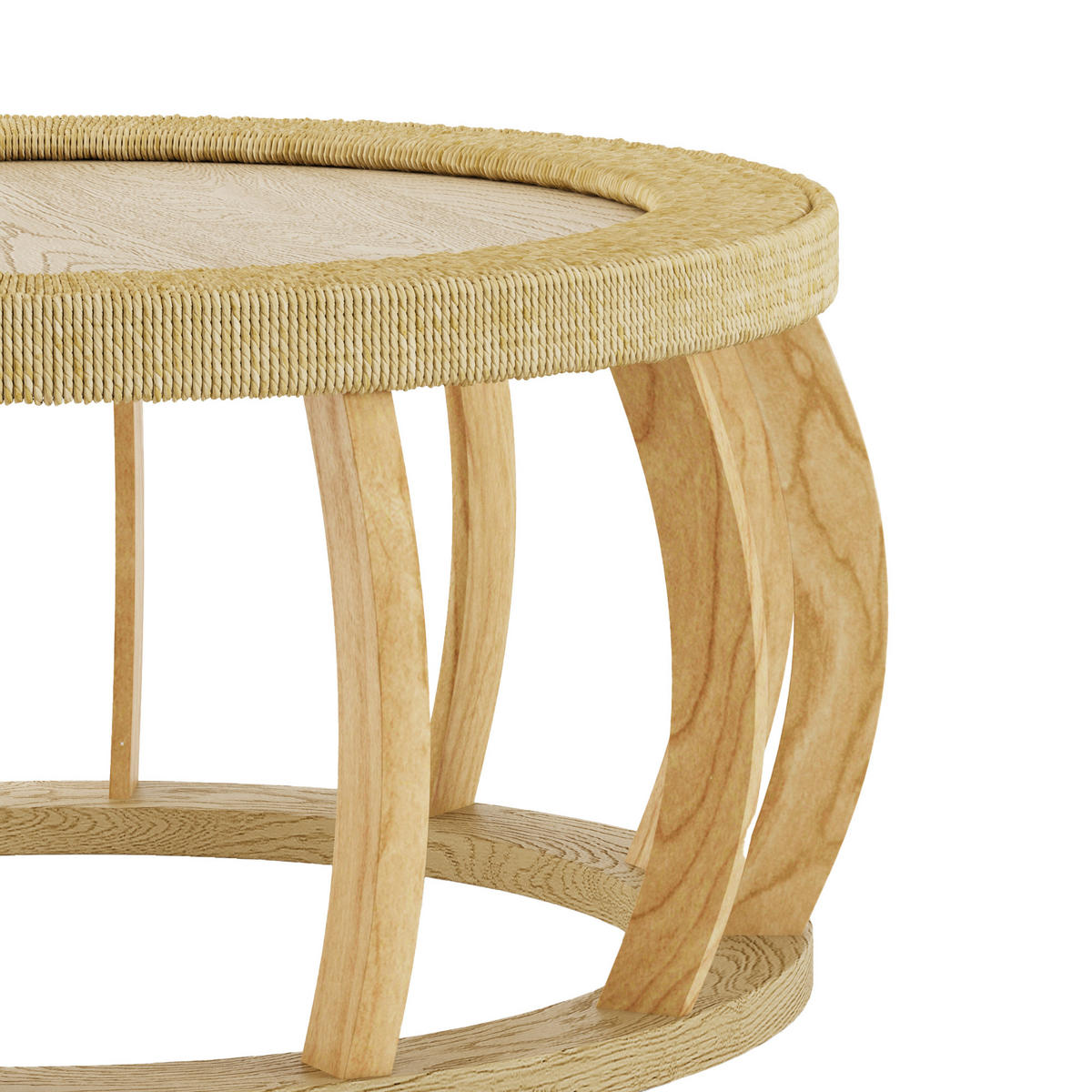 COUCHTISCH DE-015 Vintage Rattan Oak‑coloured - Eichefarben, Holzwerkstoff (90/90/43cm) - ComfortXL