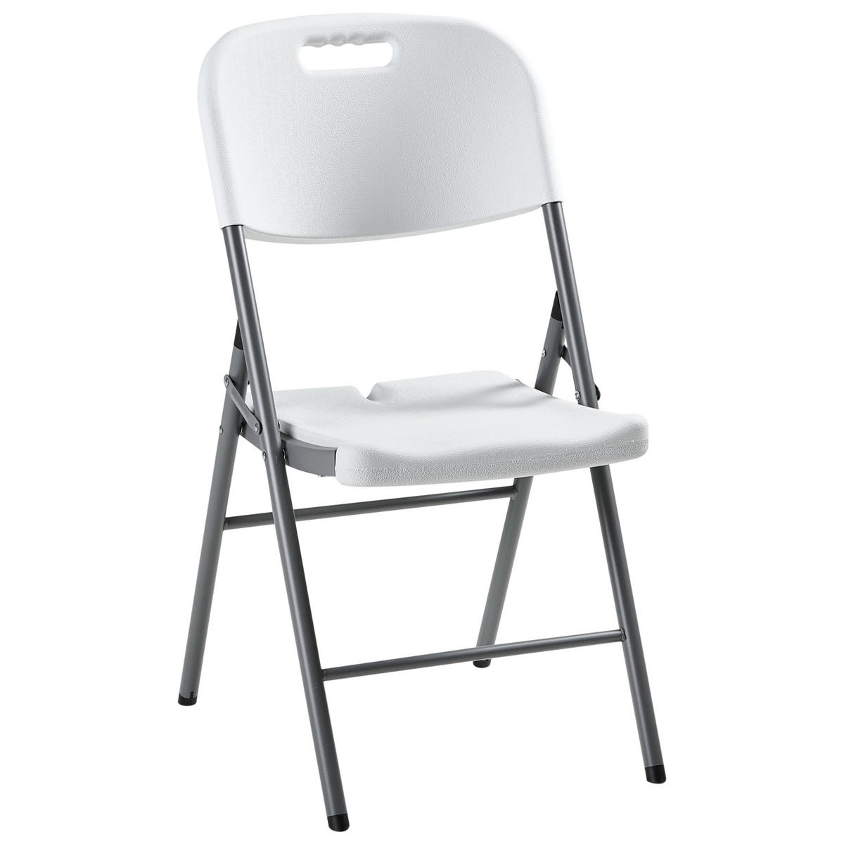 GARTENSTUHL 2er-Set Weiß Cugnoli - Silberfarben/Weiß, Kunststoff (44/90/51cm) - Beliani