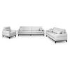 SITZGARNITUR Belweder, zwei Sofas+Sessel, Hellgrau, Bouclé - Wengefarben/Hellgrau, Holz/Textil (268/95/94cm) - Beautysofa
