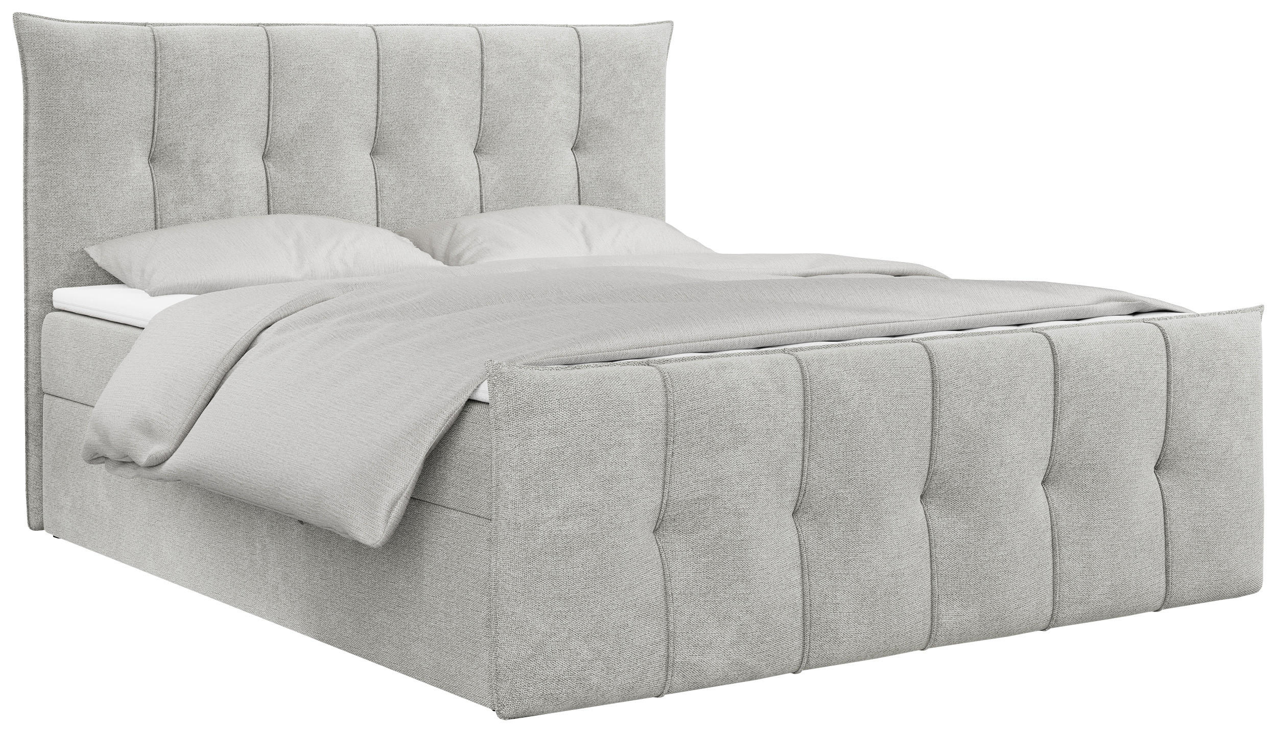 BOXBETT PREMIUM 11 180/200 Hellgrau Struktur - H3 - Hellgrau, Holz/Textil (180/200cm) - MKS
