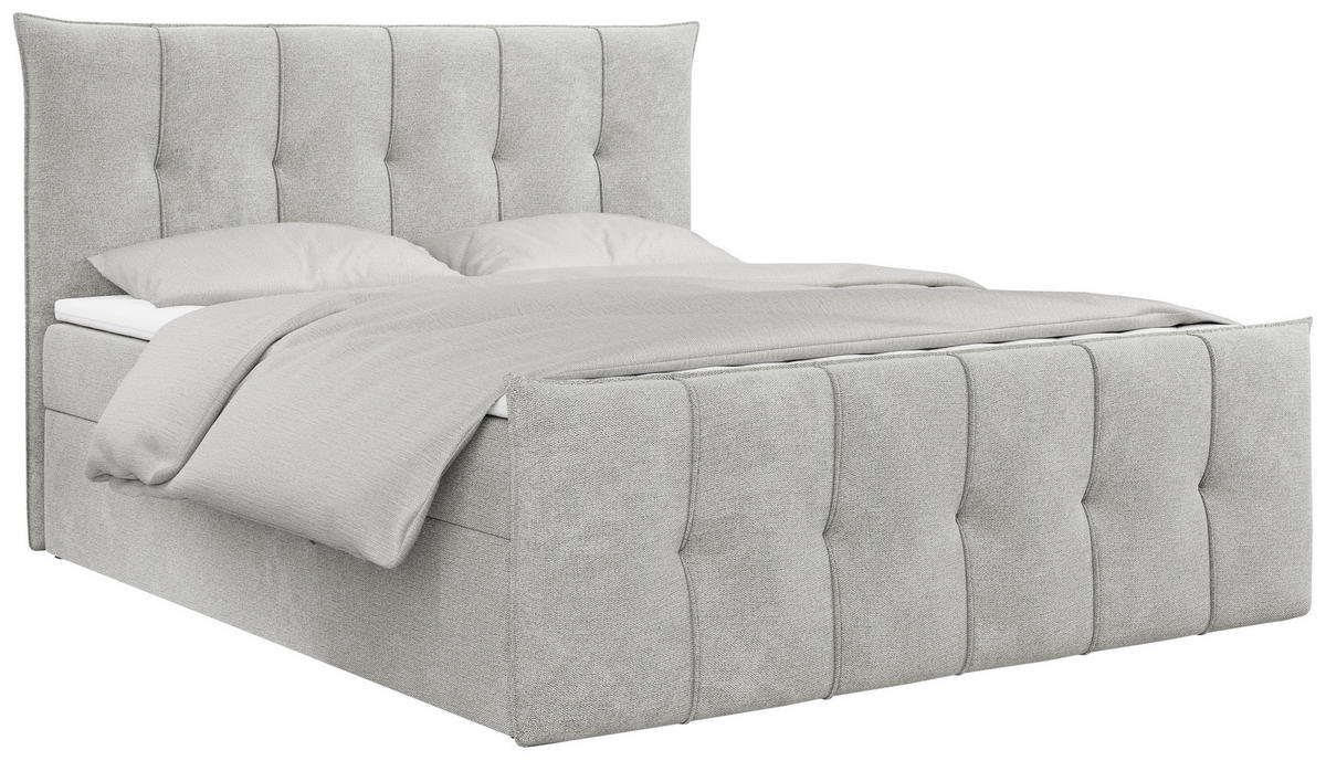 BOXBETT PREMIUM 11 180/200 Hellgrau Struktur - H3 - Hellgrau, Holz/Textil (180/200cm) - MKS