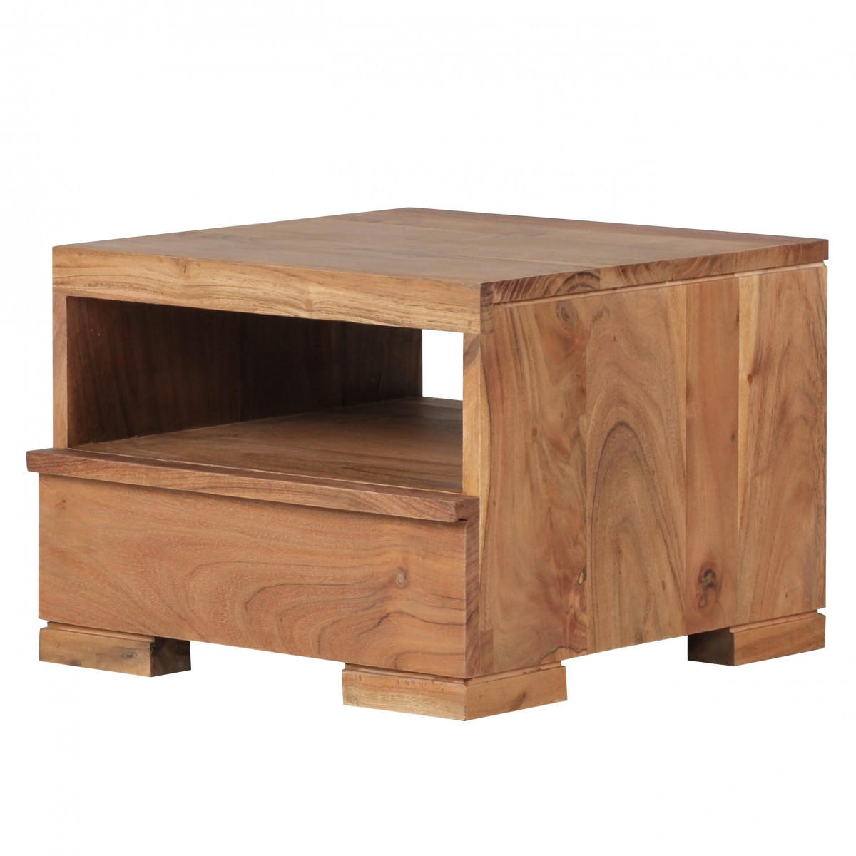 NACHTTISCH Massivholz Schublade Ablage Pflegeleicht NAKO, Beige 40x40x30 cm - Beige, Holz (40/30/40cm) - KADIMA DESIGN