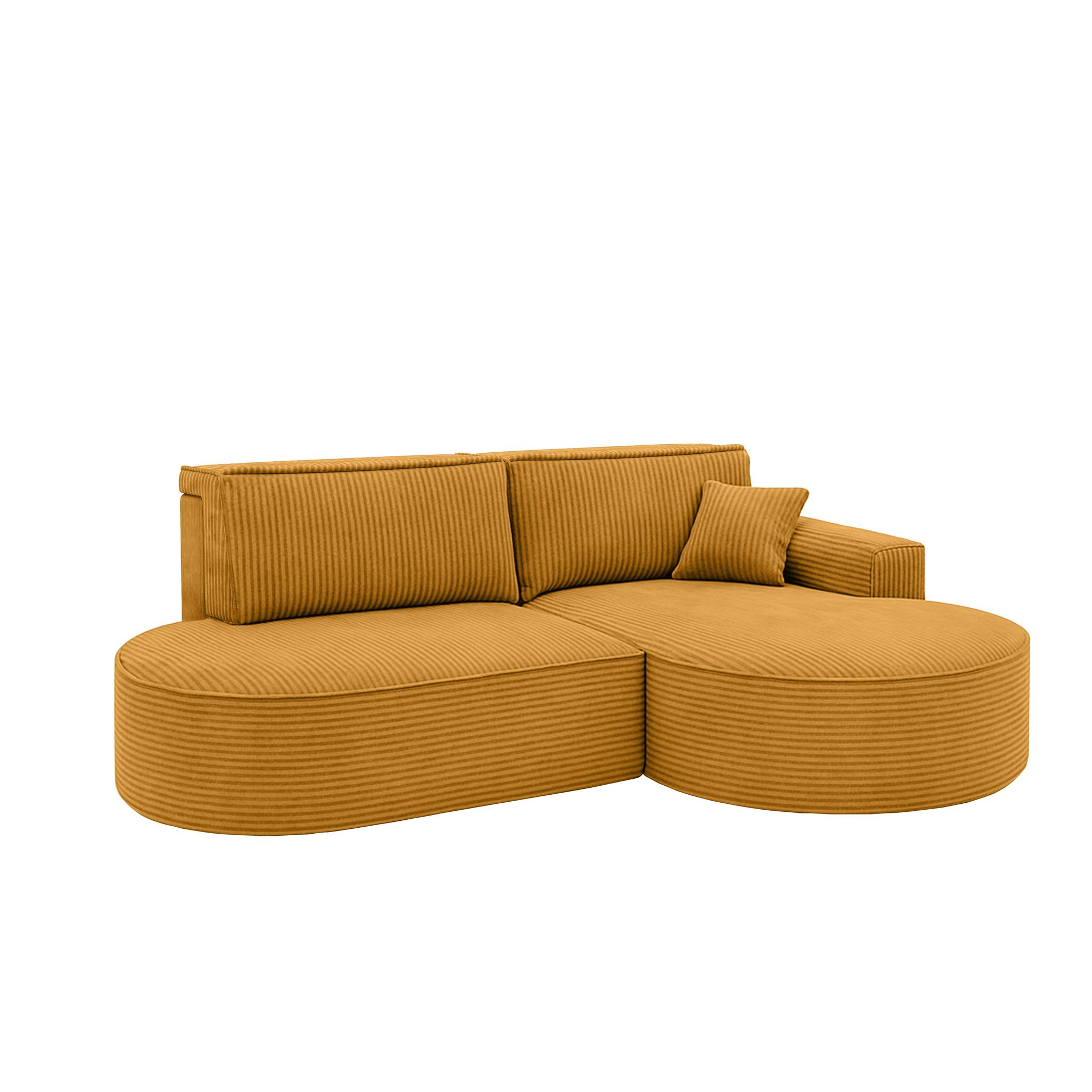 ECKSOFA Venedig Mit Schlaffunktion - Gelb, Holzwerkstoff/Textil (278/179cm) - Fun Möbel