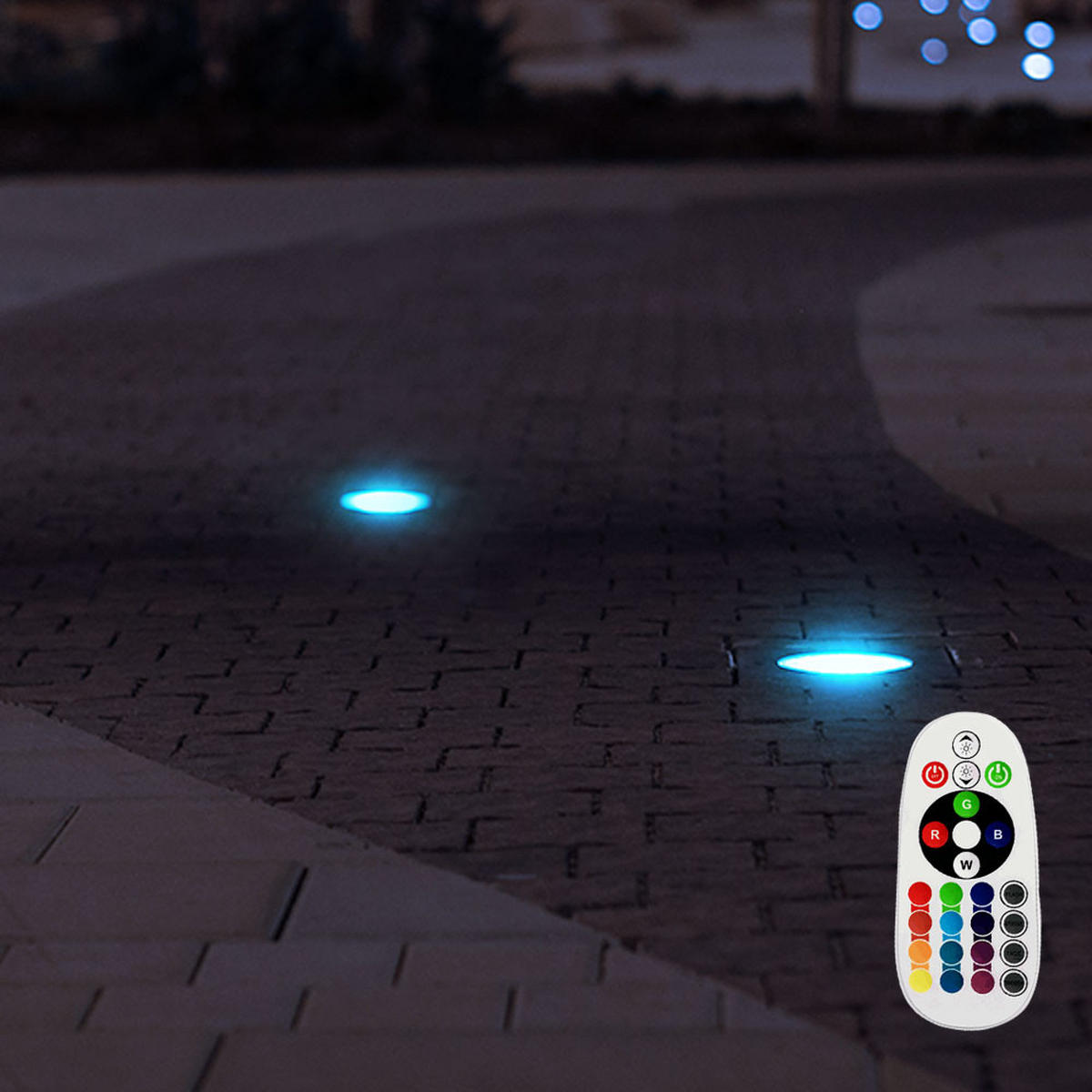 LED BODENEINBAUSPOT Edelstahl Silber 4er Set - Silberfarben, Glas (11/11/12.3cm) - Globo Lighting