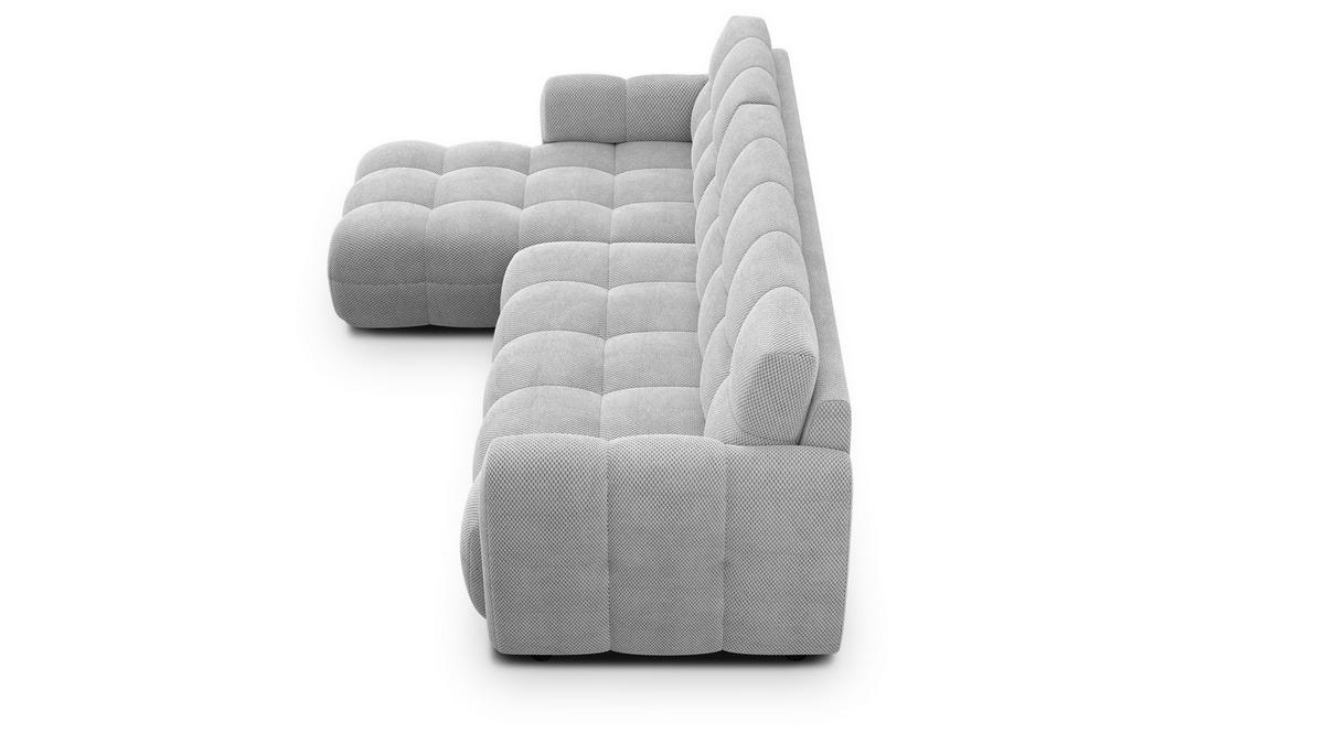 ECKSOFA MELLOW 4-Sitzer, hellgrau - Hellgrau/Schwarz, Holz/Textil (262/156cm) - Courtois Laville