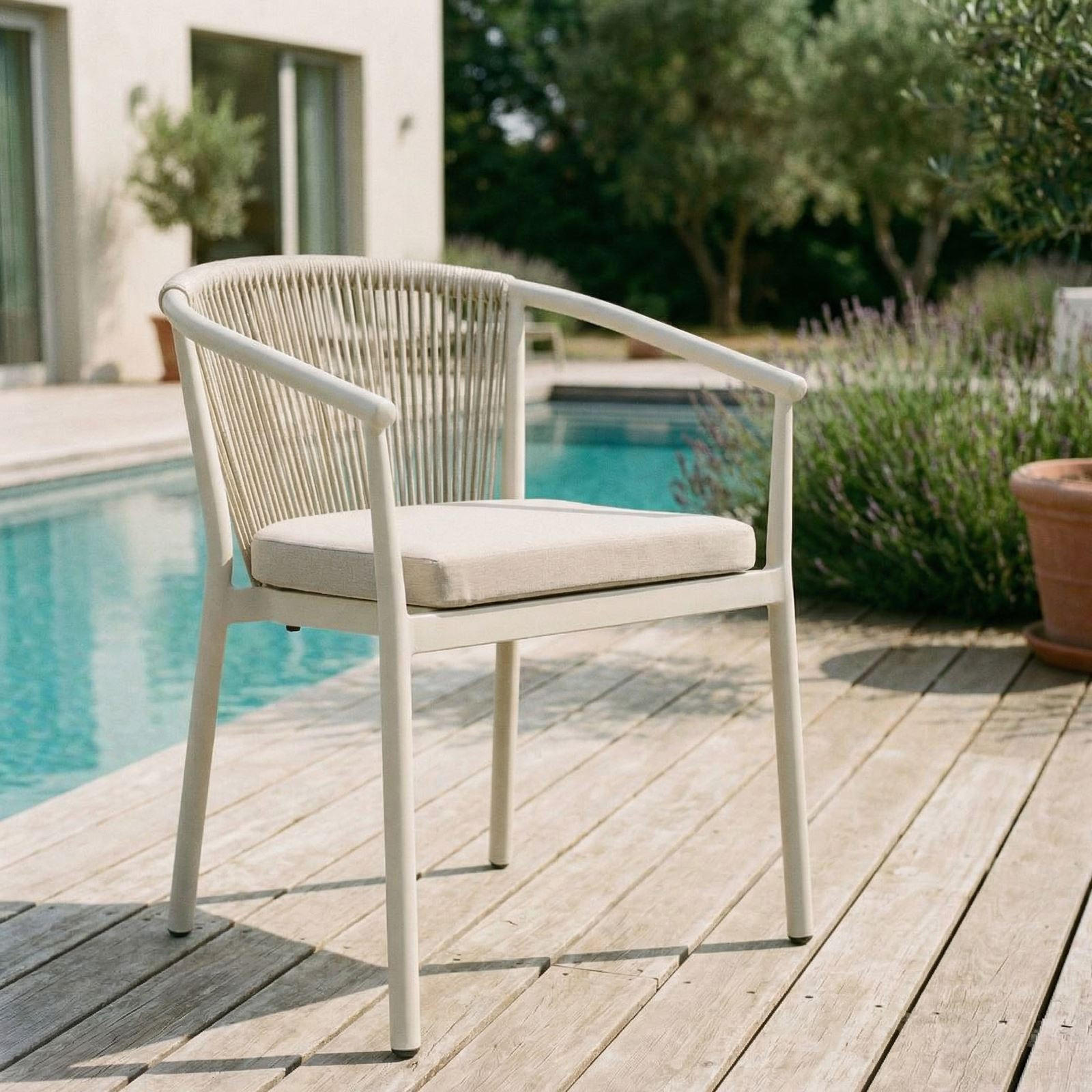 GARTENSTUHL TAVOLO 6ER-SET - Creme, Textil (56/77/62cm) - IDIMEX