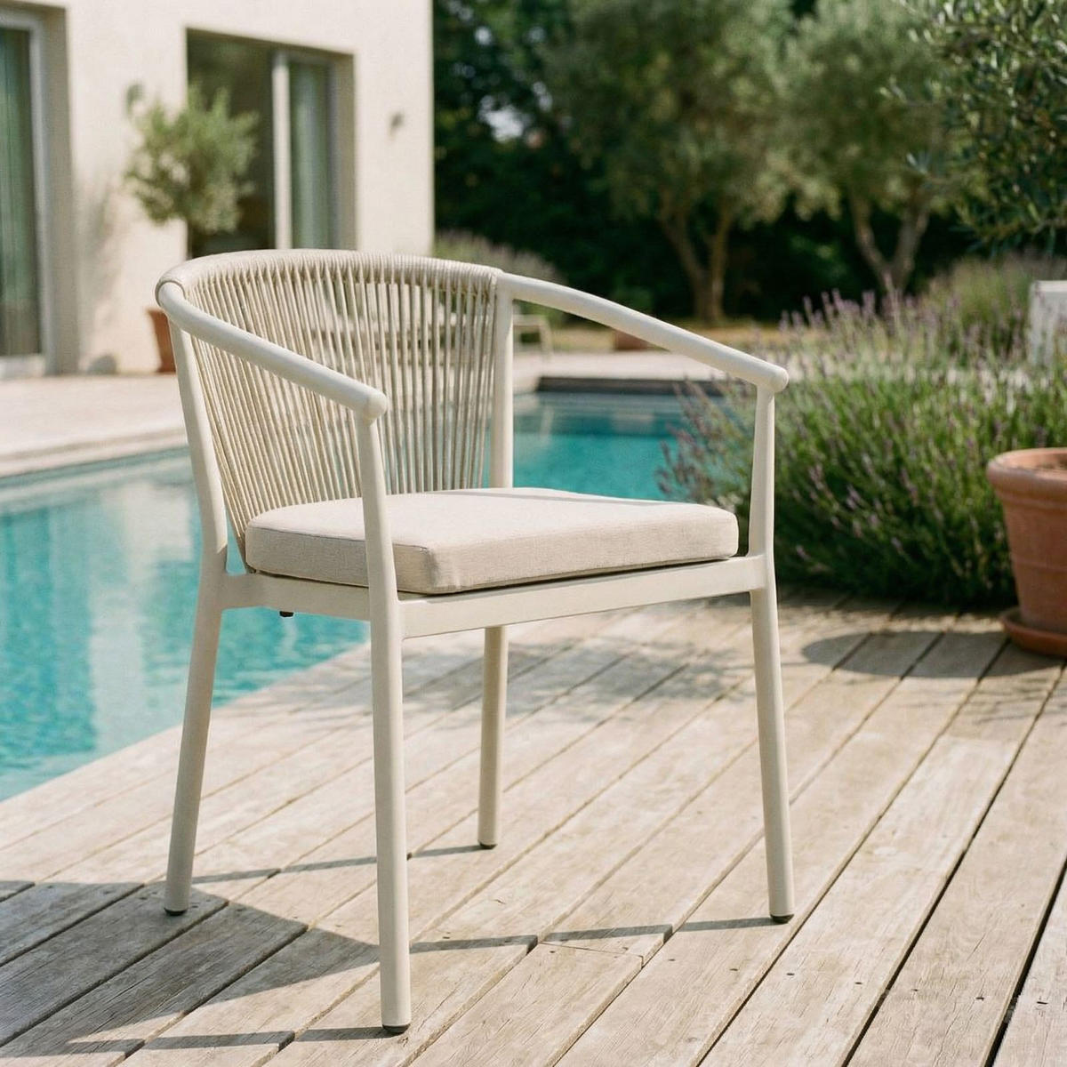 GARTENSTUHL TAVOLO 6ER-SET - Creme, Textil (56/77/62cm) - IDIMEX