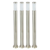 LED STEHLEUCHTE BOSTON Edelstahl Silber 4er Set - Silberfarben, Metall (7.6/7.6/110cm) - Globo Lighting