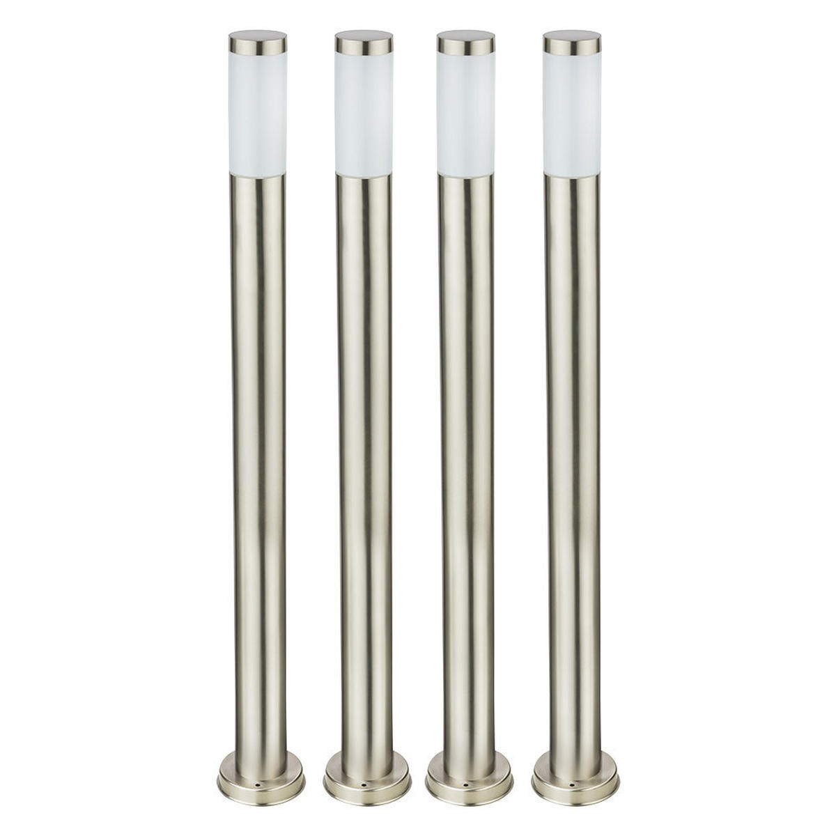 LED STEHLEUCHTE BOSTON Edelstahl Silber 4er Set - Silberfarben, Metall (7.6/7.6/110cm) - Globo Lighting