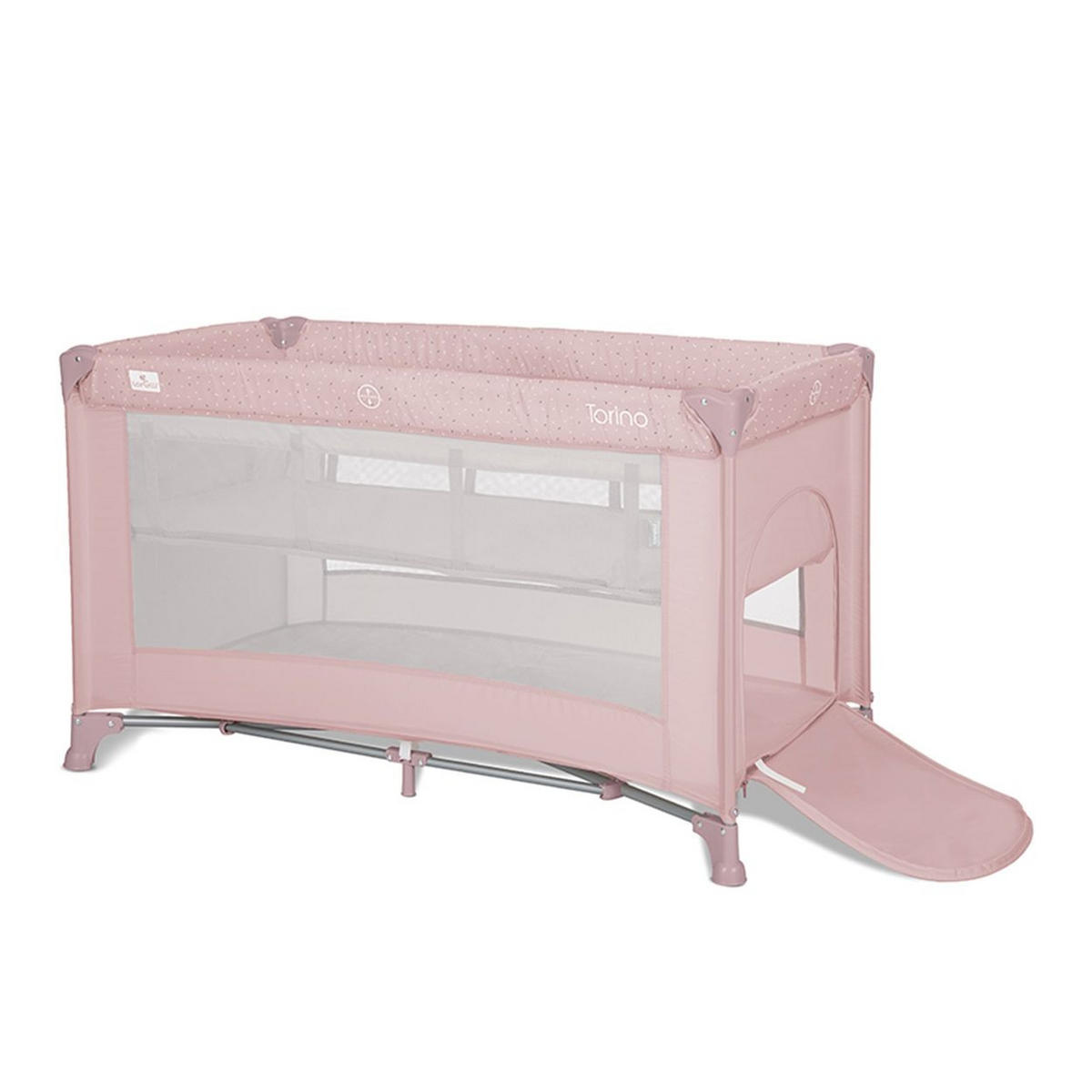 REISEBETT Torino 2 Ebenen pink faltbar seitliche Öffnung Tragetasche Matratze - Pink, Kunststoff (68/127cm) - Lorelli