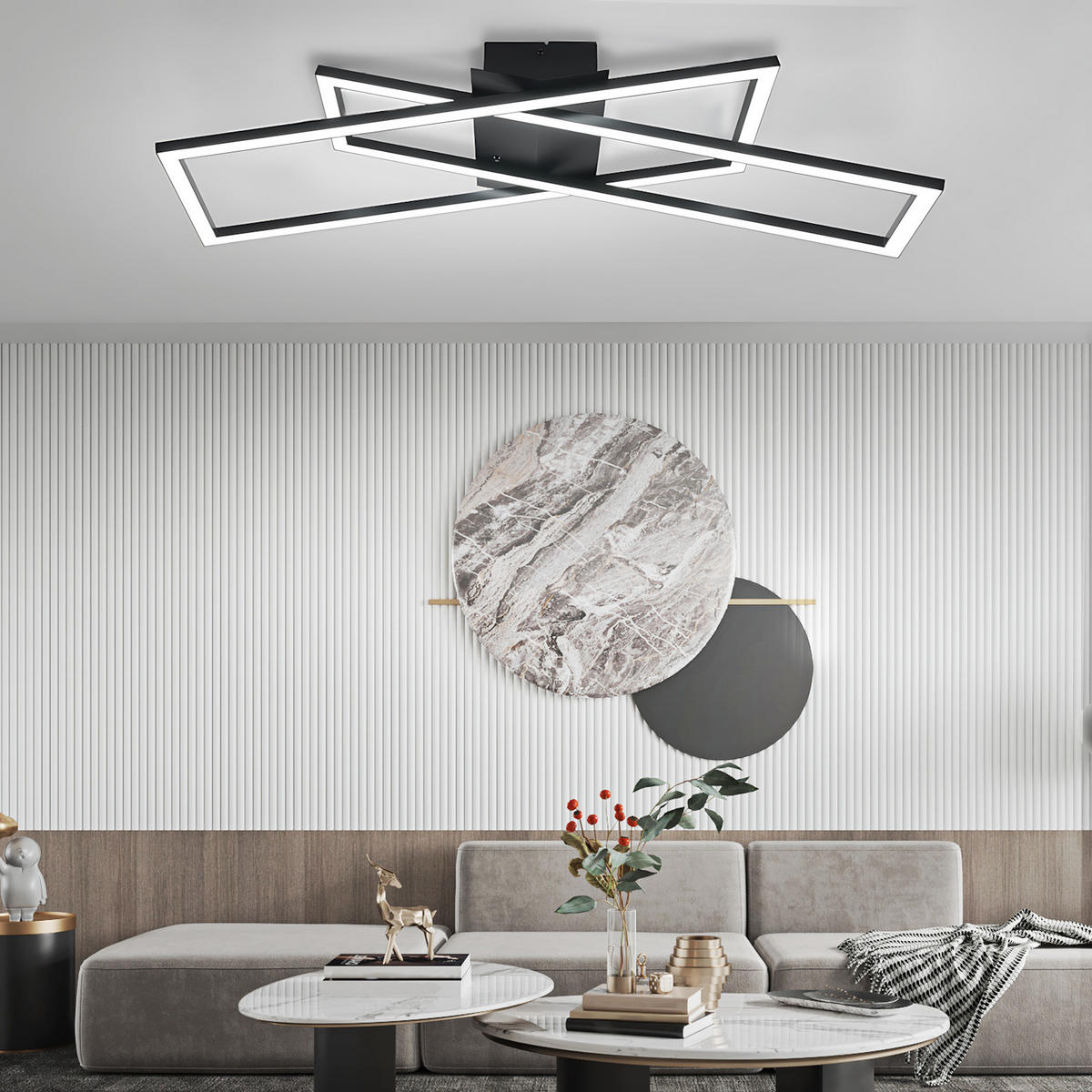 LED-DECKENLEUCHTE Talsen 22/22/13.5 cm - Schwarz, Metall (22/22/13.5cm) - ZMH