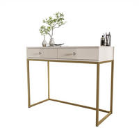 KONSOLE Glamour auf goldenem Gestell mit Kristallgriff - Kaschmir/Goldfarben, Holzwerkstoff (100/81/42cm) - Lookway