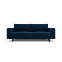 AUSKLAPPBARES-SOFA mit Bettkasten Caro aus Samt königsblau 3 Sitzplätze - Blau, Textil (97/93/236cm) - Micadoni