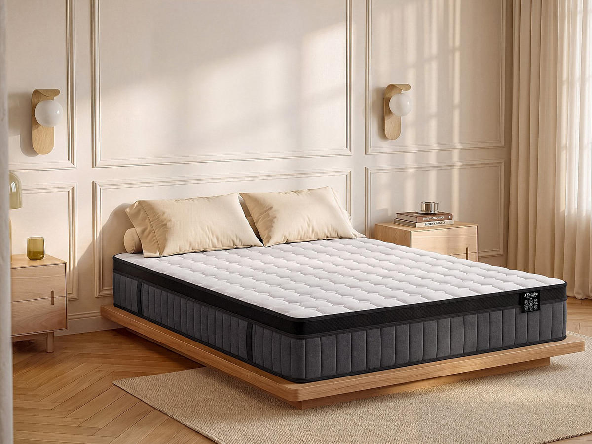 STANDARDMATRATZE - 2 Personen - stoff - weiß Tolca - Weiß, Textil (200/200cm) - Vente-Unique