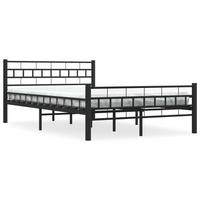BETTGESTELL SCHWARZ STAHL 140×200 CM - Schwarz, Metall - vidaXL