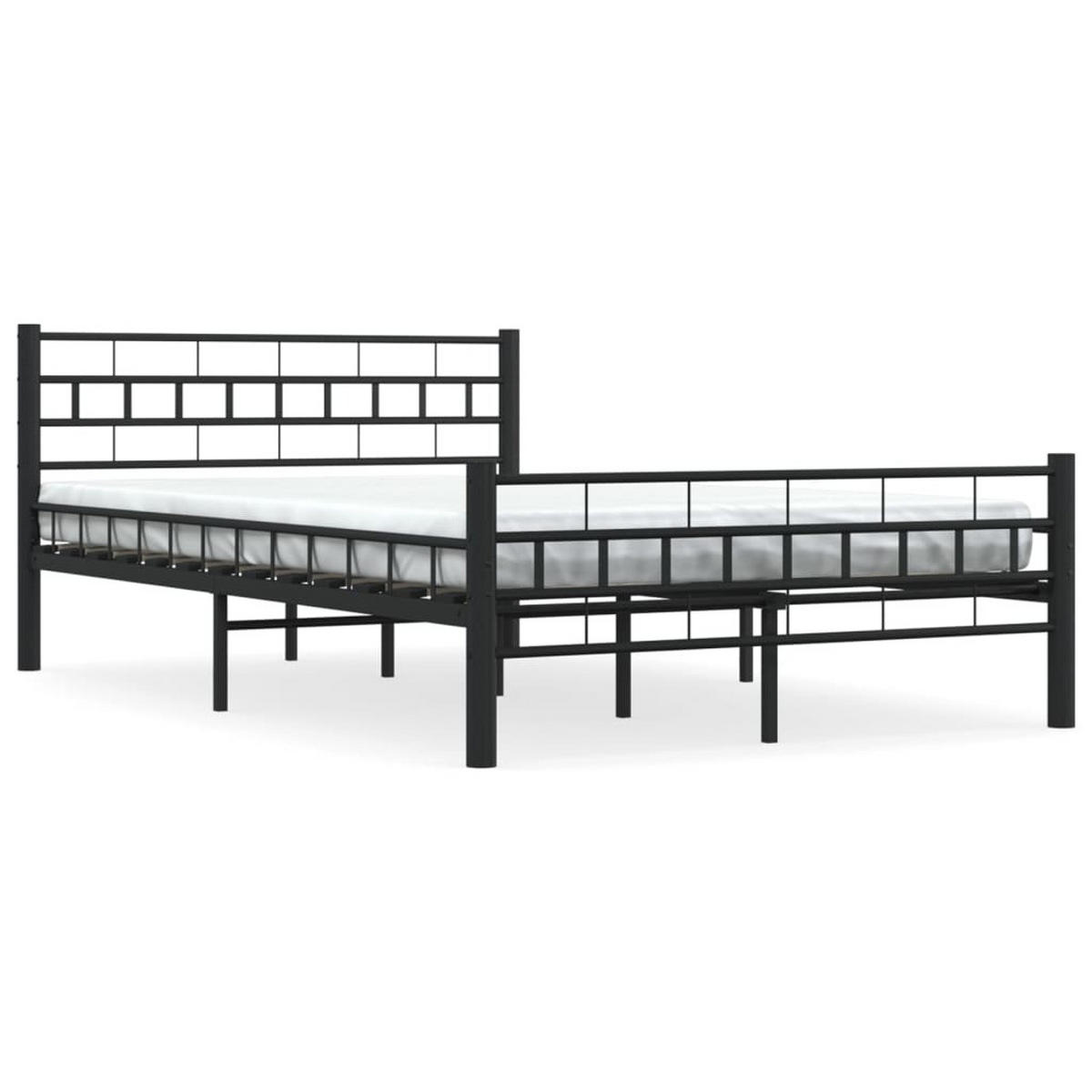 BETTGESTELL SCHWARZ STAHL 140×200 CM - Schwarz, Metall - vidaXL