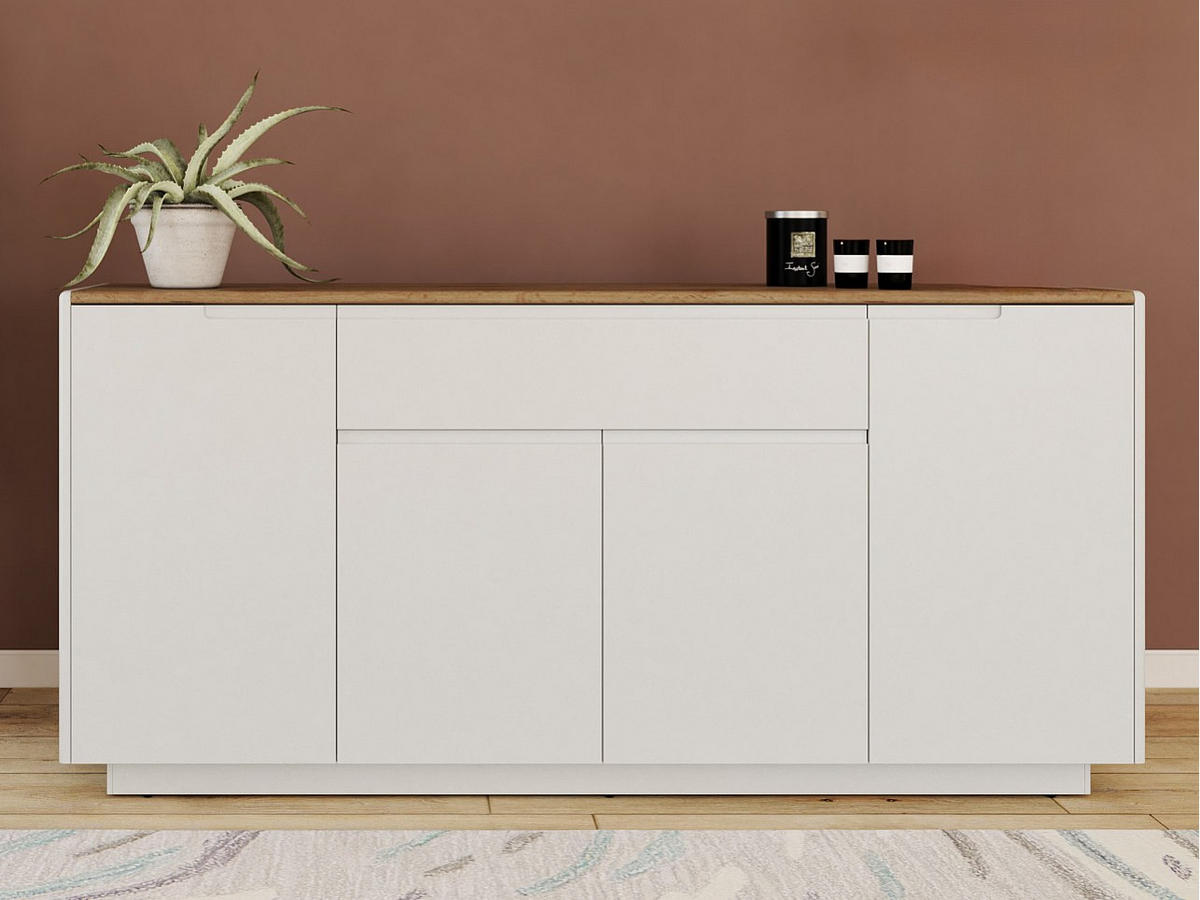 SIDEBOARD - 160cm x 40cm - MDF - naturfarben hell, weiß - AMANI - Naturfarben, Holz (160/76/40cm) - Vente-Unique