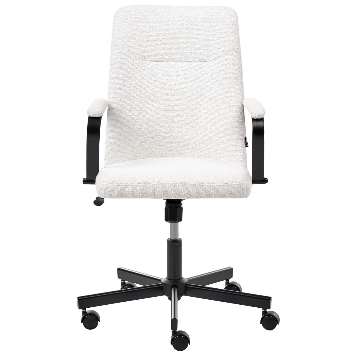 BÜROSTUHL Bouclé Weiß Caroga - Weiß, Textil (62/90/62cm) - Beliani