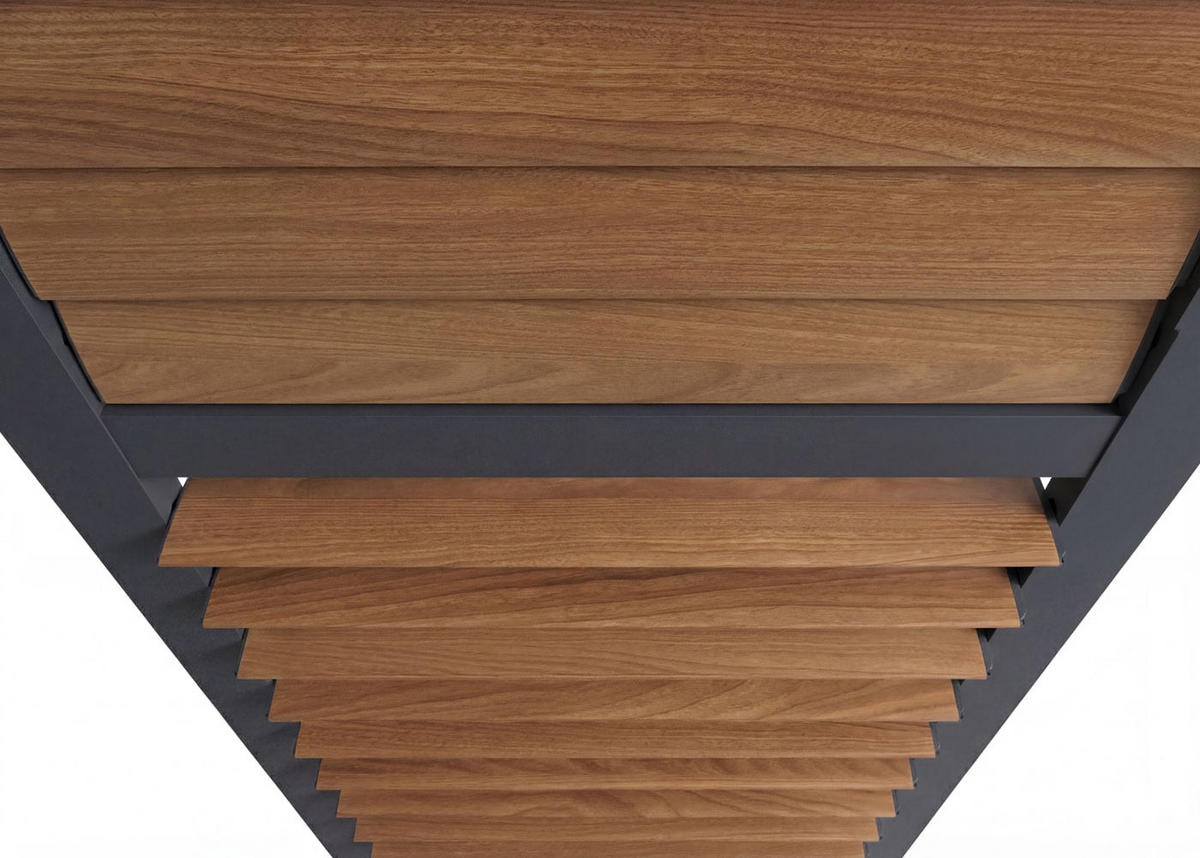 LAMELLENWAND für Pergola 220x68cm Anthrazit/Holzoptik - Anthrazit, Metall (68/220/3cm) - BERLINLODGE