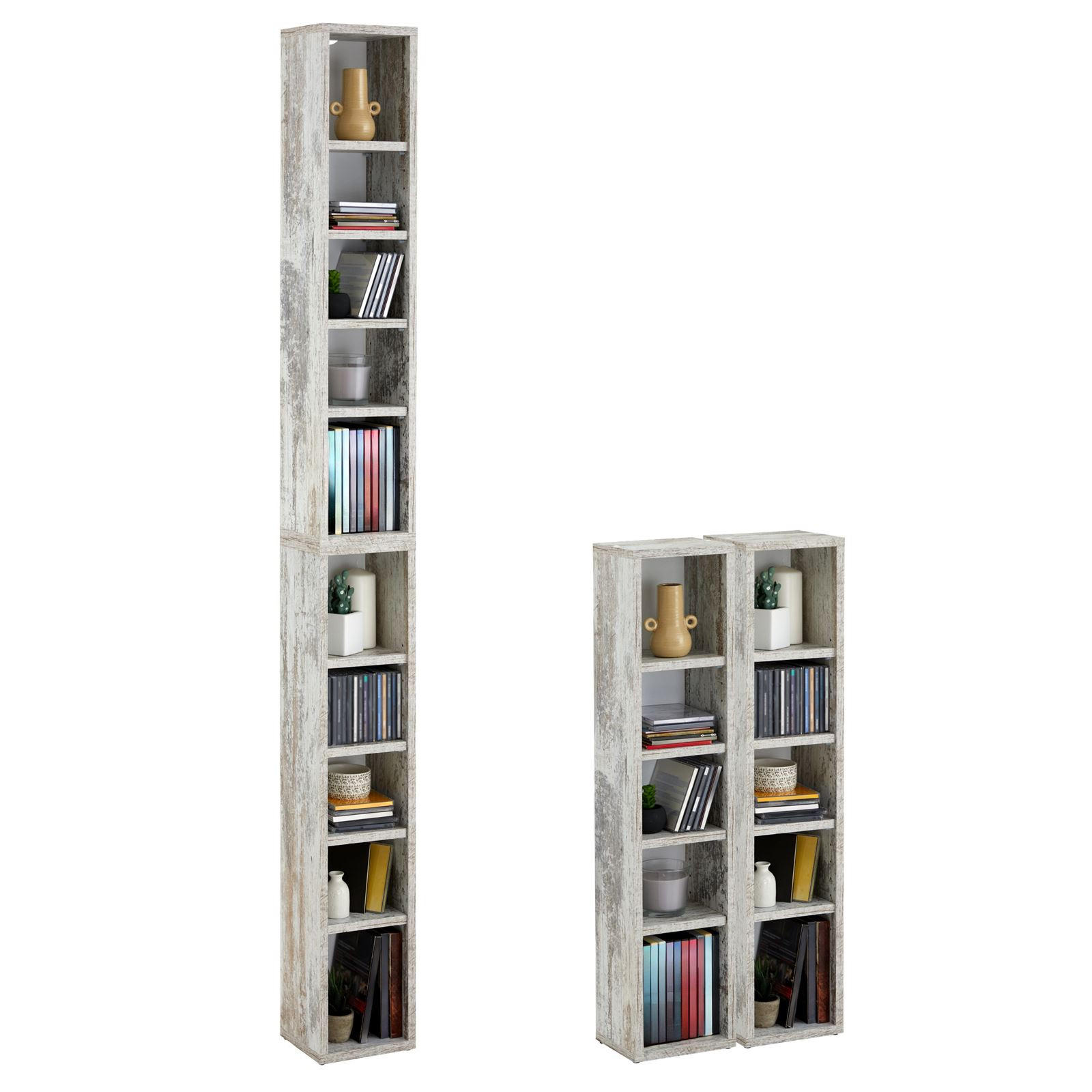 CD/DVD- REGAL CHART - Dunkelbraun, Holzwerkstoff (20/186/17cm) - CARO-Möbel