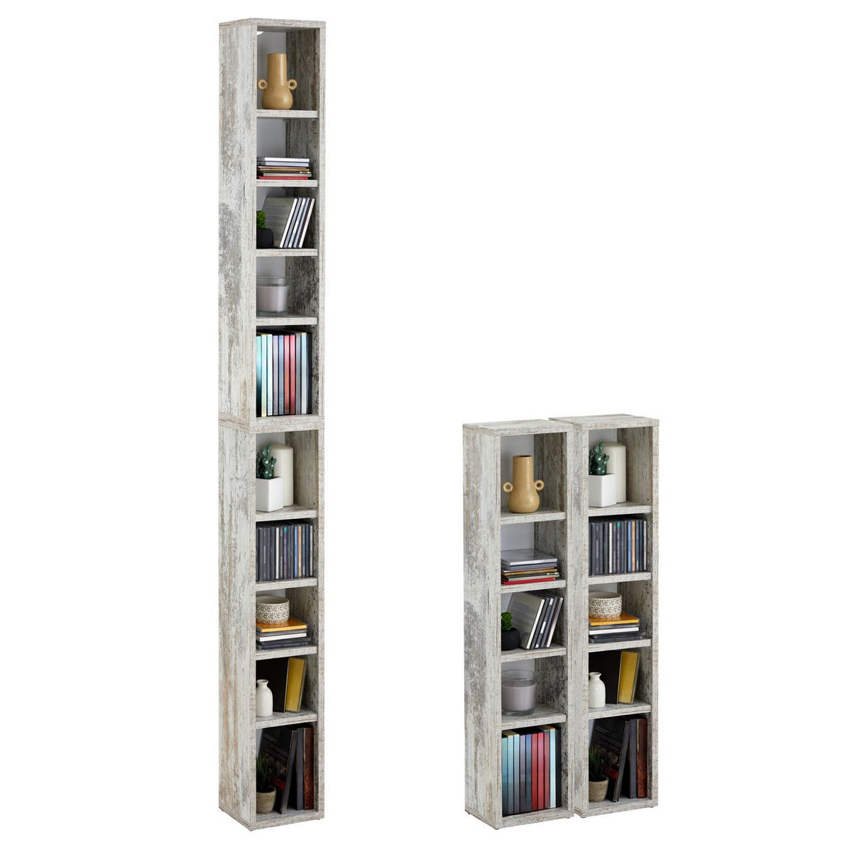 CD/DVD- REGAL CHART - Dunkelbraun, Holzwerkstoff (20/186/17cm) - CARO-Möbel