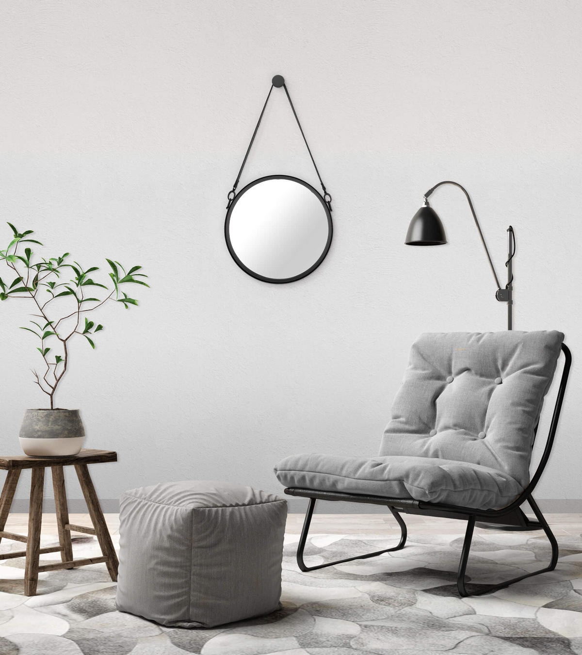 WANDSPIEGEL Schwarz 40/71 cm - Schwarz, Metall (40/70.5/6cm) - KUNSTLOFT