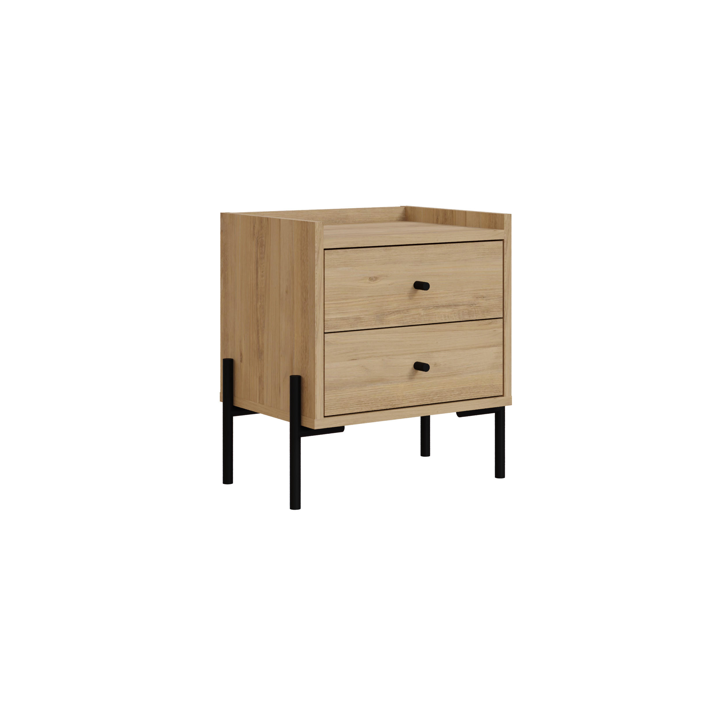 NACHTTISCH Malta Eiche 35/49/52 cm - Eichefarben, Holzwerkstoff (48.6/52.4/35cm) - Decortie