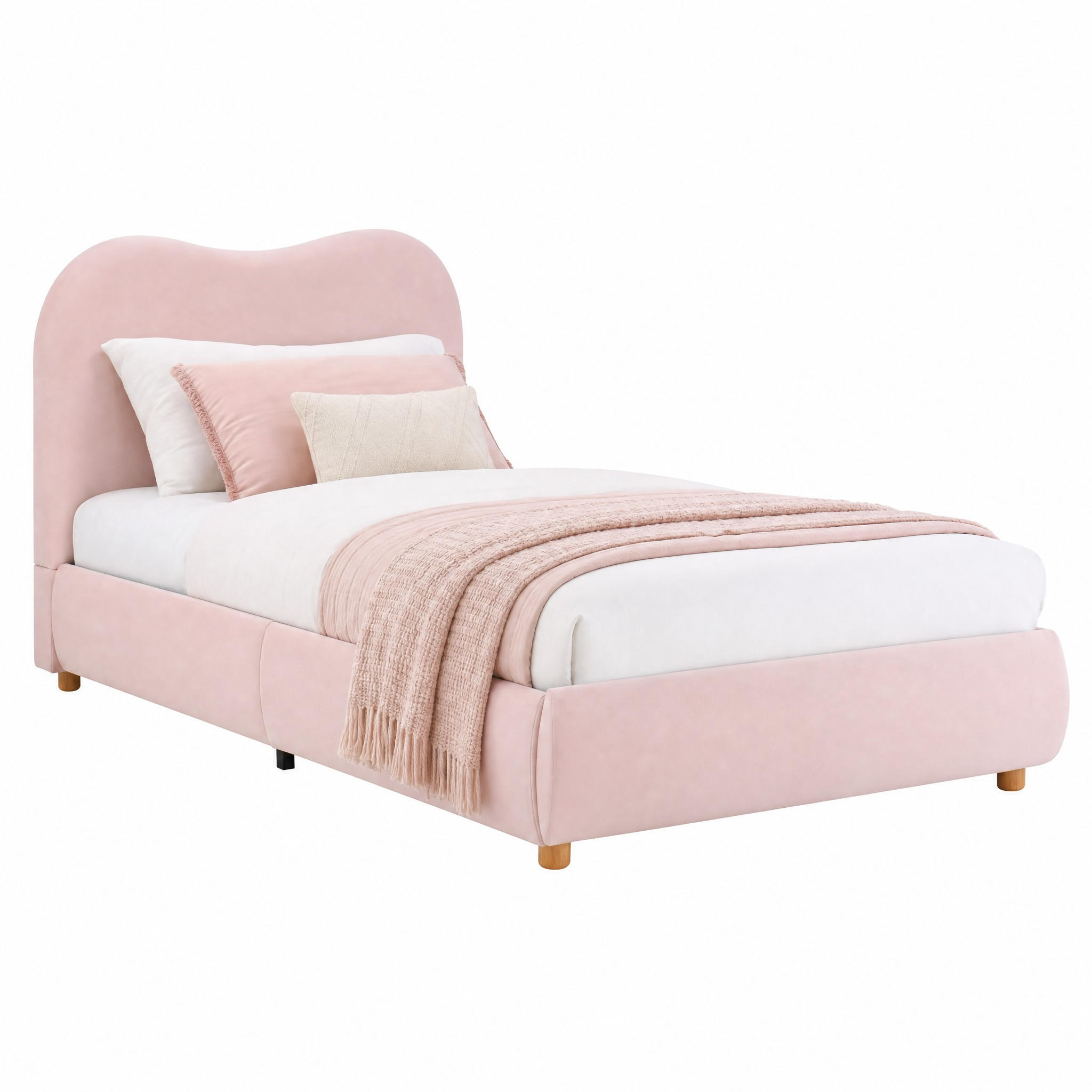 KINDERBETT mit Stauraum 90x200 cm Samt Pink inkl. Lattenrost - Pink, Metall (90/200cm) - Meubliv