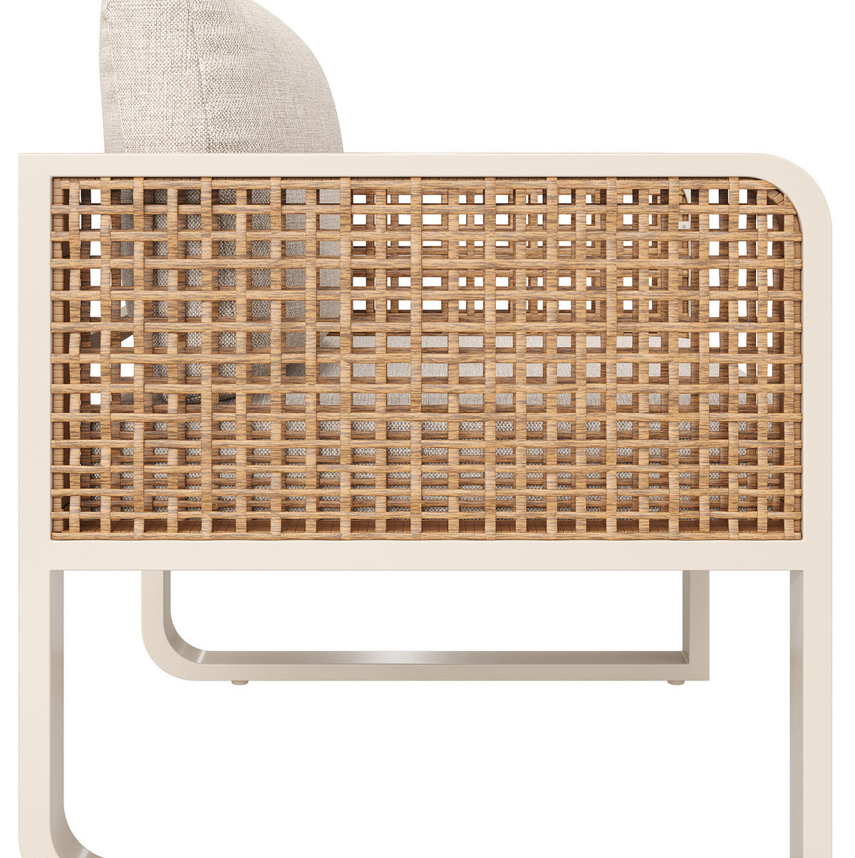 GARTENLOUNGE-SET aus PE-Rattan 178/61/76 cm mit Tisch, waschbaren Kissenbezügen und verstellbaren Füßen, Beige - Beige, Metall - Redom