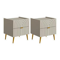 NACHTTISCH - 45 cm x 49.5 cm - Holz, Platte - Beige - NORSIM - Beige, Holz (45/40/49.5cm) - Vente-Unique
