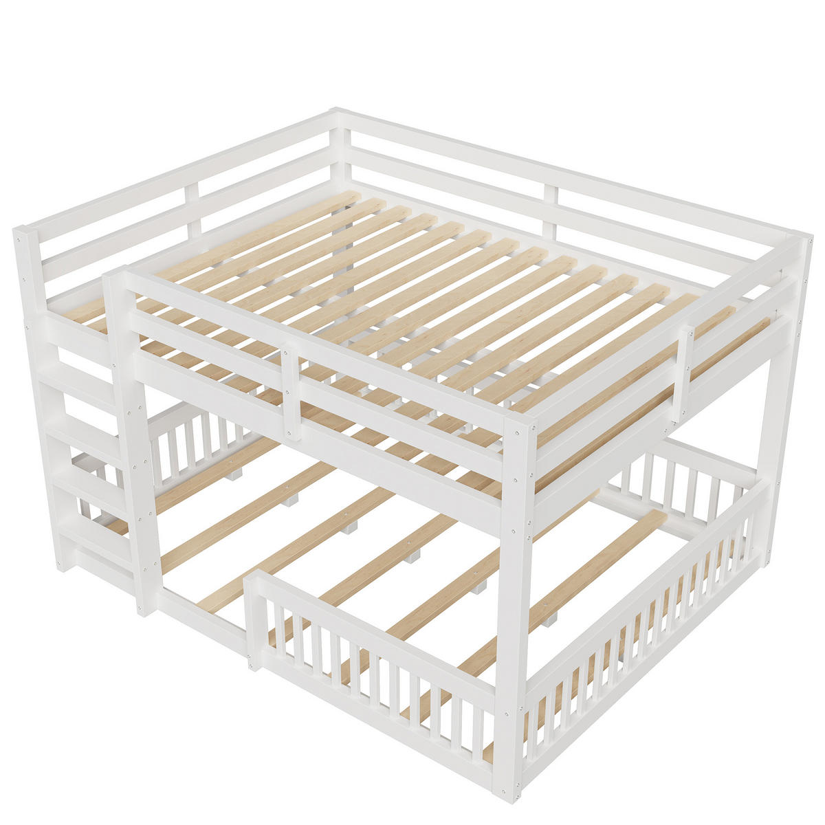 PATROVÁ POSTEL 160/200 cm & 160/200 cm v bílé barvě z masivní borovice - bílá, dřevo/kompozitní dřevo (160/200cm) - CHICFURN