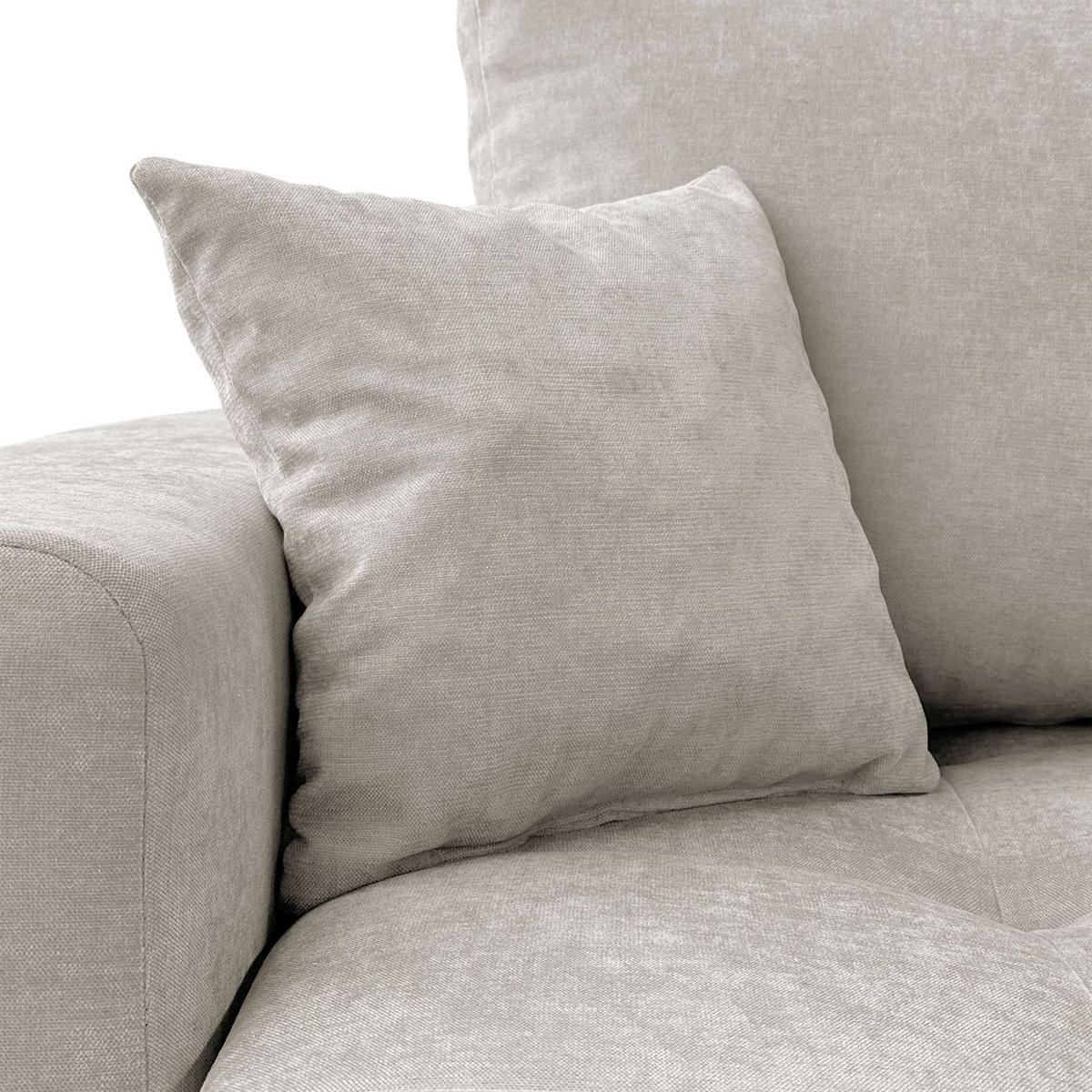 ECKSOFA Gepolstertes CLOUD mit Schlaffunktion und Bettkasten, Wind 05 - Naturfarben, Textil (277/143cm) - Lookway
