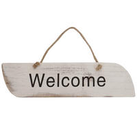 STENSKA PLOŠČA WELCOME SHABBY-LOOK Čisto bela - bela, les (43/10/1cm) - MCW