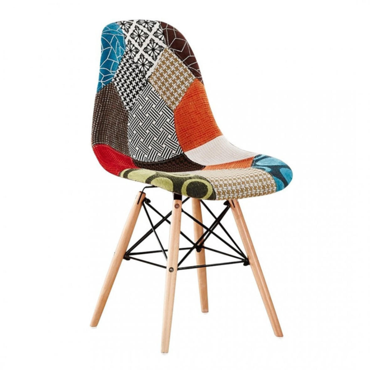 STUHL Stoff Mehrfarbig - Multicolor, Holz (47/82/47cm) - Life Interiors