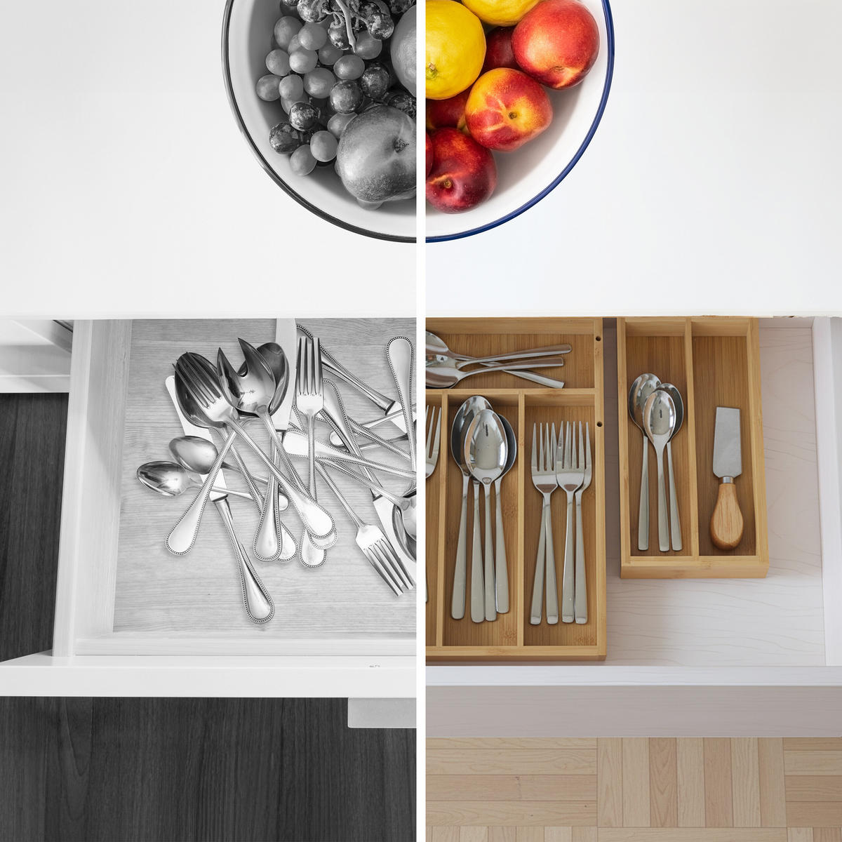 BESTECKEINSATZ - Hellbraun, Holz/Holzwerkstoff (21/7/30cm) - Relaxdays