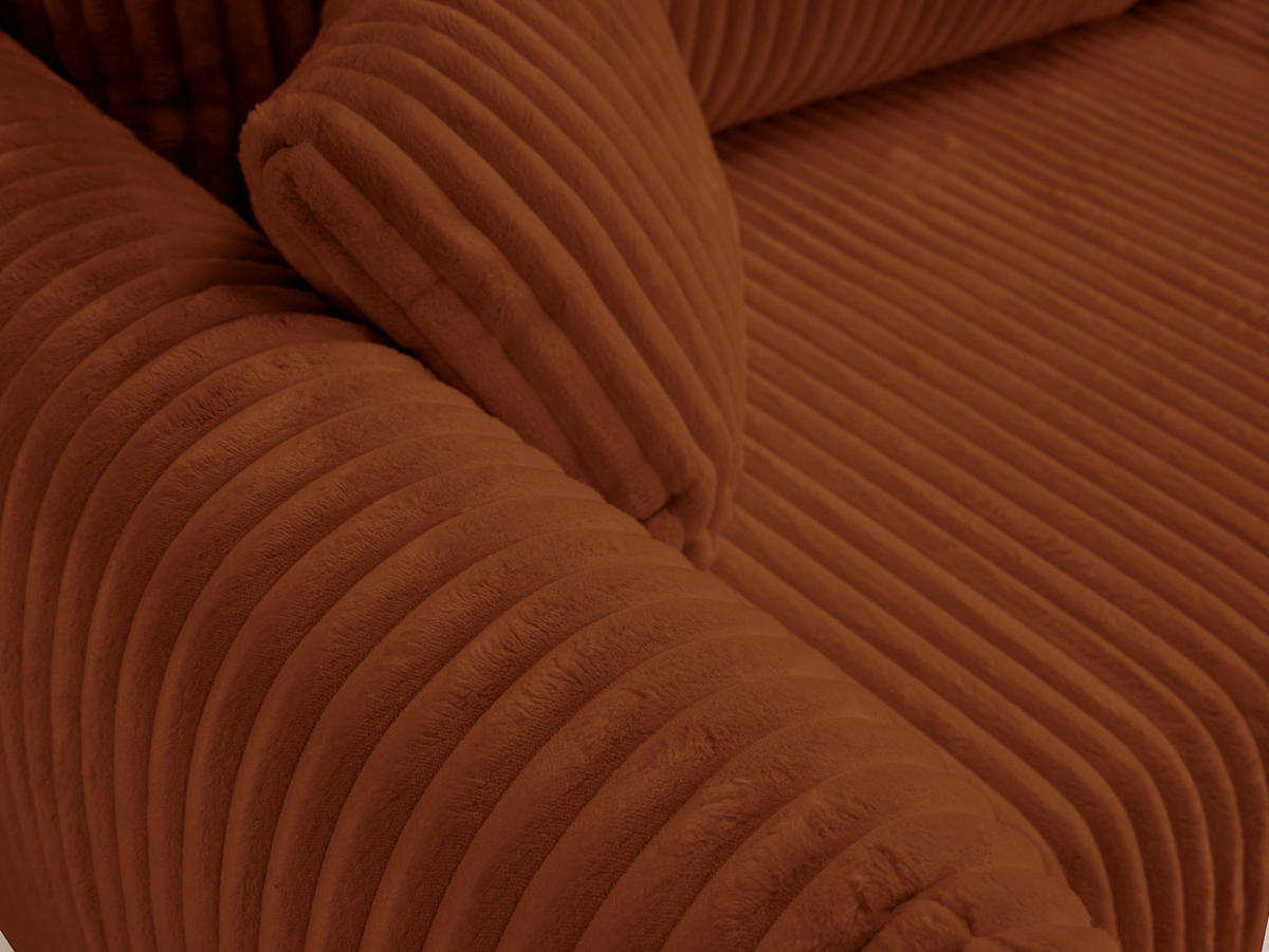 SOFA Hallora - Ziegel (Tilia 52) - Koralle, Holzwerkstoff (240/88/108cm) - Möblo