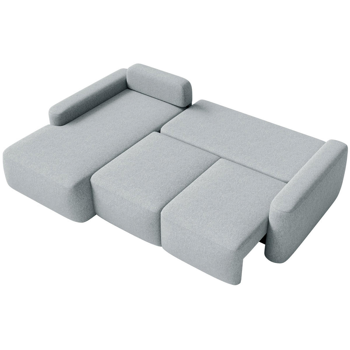 ECKSOFA Carnos Mini Grau Chenille - Schwarz/Grau, Kunststoff/Textil (238/164cm) - Selsey