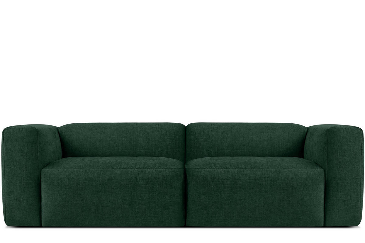 2,5-SITZER-MODULSOFA BUFFO mit extrem weicher und bequemer Sitzfläche, Gewebestoff, maritim - Grün, Textil (250/73/96cm) - KONSIMO®