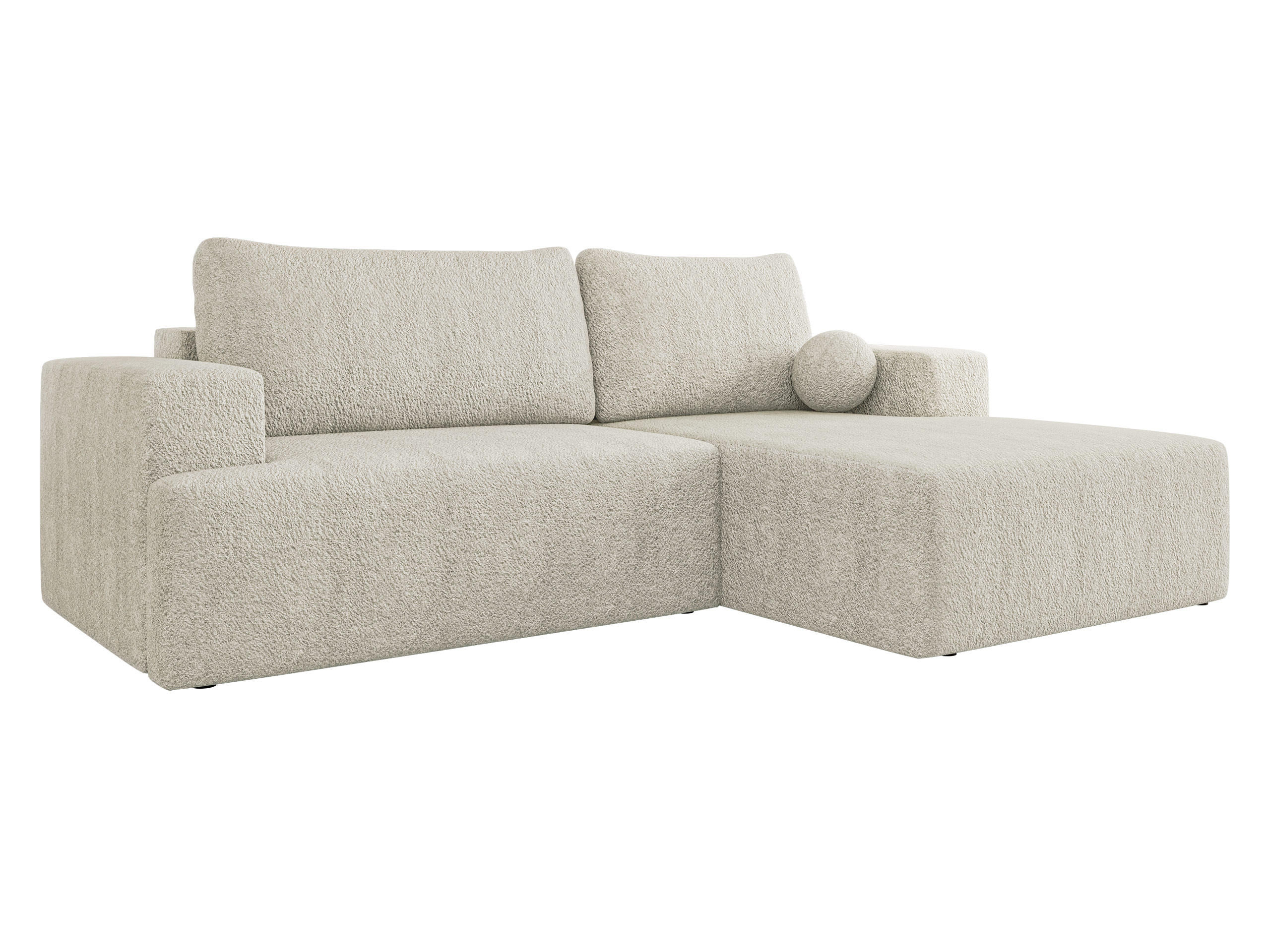 ECKSOFA Mivo, Seite: Rechts - Schwarz/Naturfarben, Holz/Kunststoff (266/163cm) - MIRJAN24