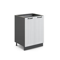 KÜCHENUNTERSCHRANK Fame-Line Weiß Landhaus 60 cm ohne AP - Anthrazit/Weiß, Holzwerkstoff (60/82/51.6cm) - Vicco