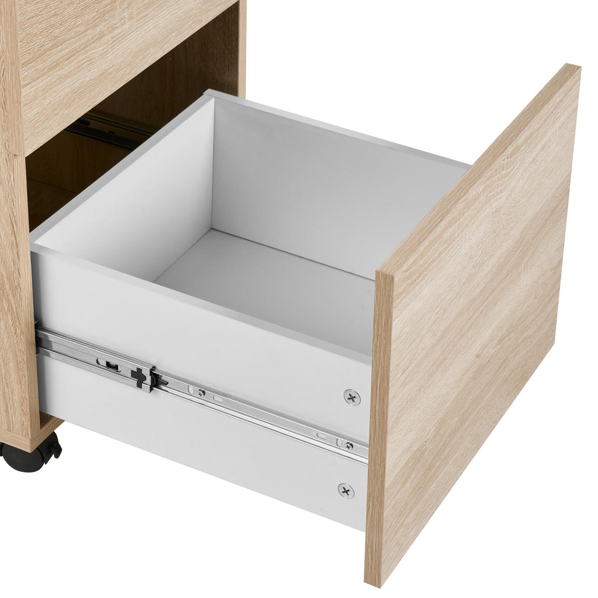 BÜROSCHRANK Hellbraun Johnson - Hellbraun/Schwarz, Holzwerkstoff (40/62/40cm) - Beliani