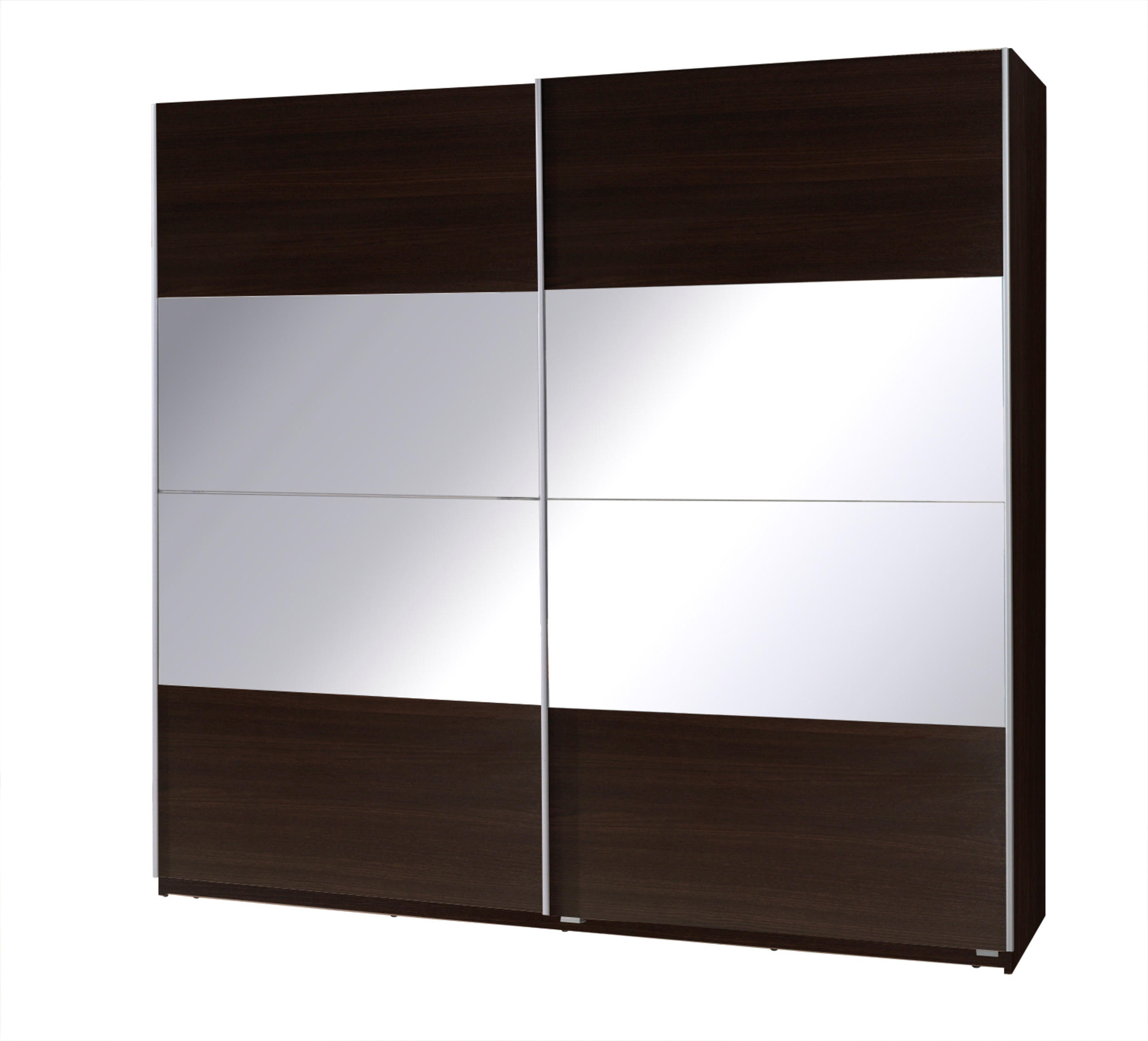 SCHIEBETÜRENSCHRANK - Kleiderschrank Corse 2 Wenge - Wengefarben, Holzwerkstoff (255/211/63cm) - Möblo