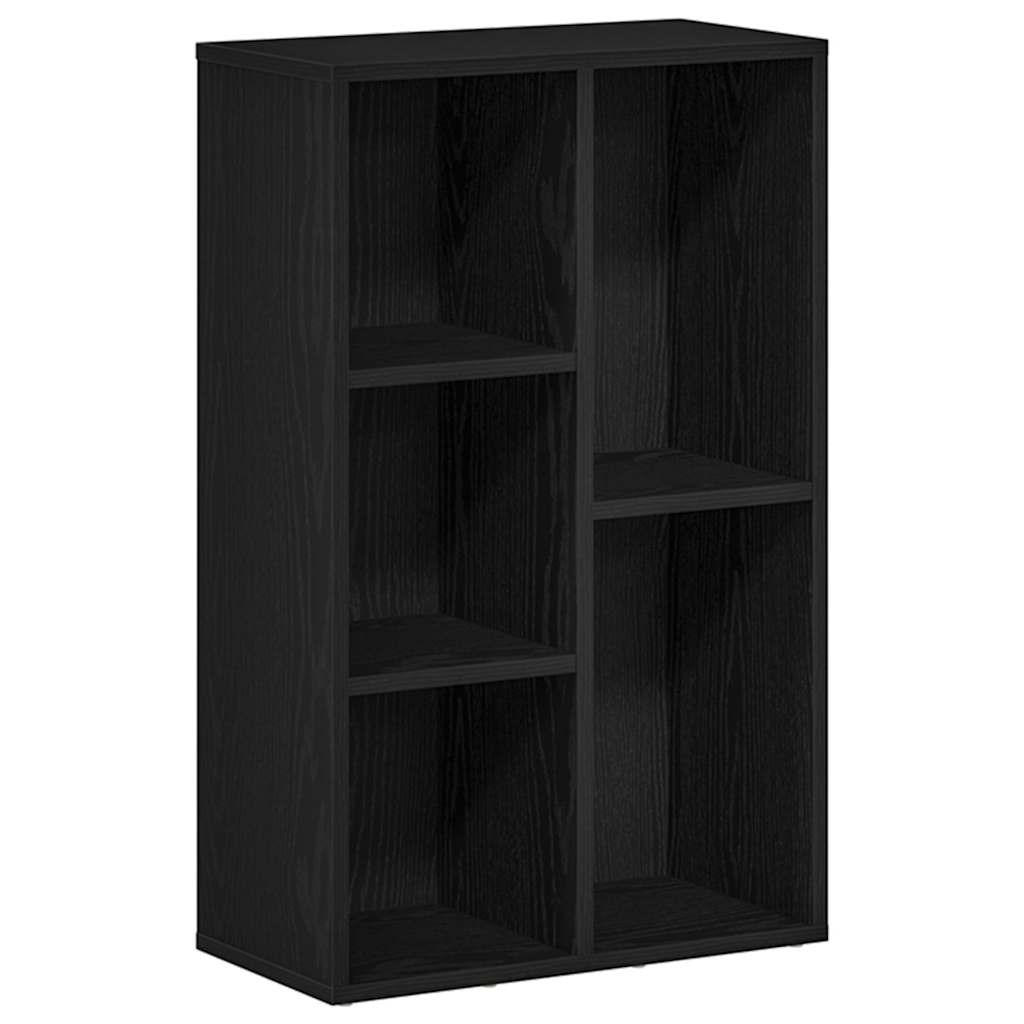 BÜCHERREGAL Schwarz Eichen-Optik 50/25/80 Cm Holzwerkstoff - Schwarz, Holzwerkstoff (25/80/50cm) - vidaXL