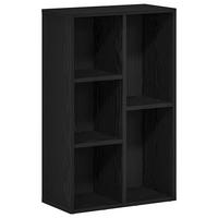 BÜCHERREGAL Schwarz Eichen-Optik 50/25/80 Cm Holzwerkstoff - Schwarz, Holzwerkstoff (25/80/50cm) - vidaXL