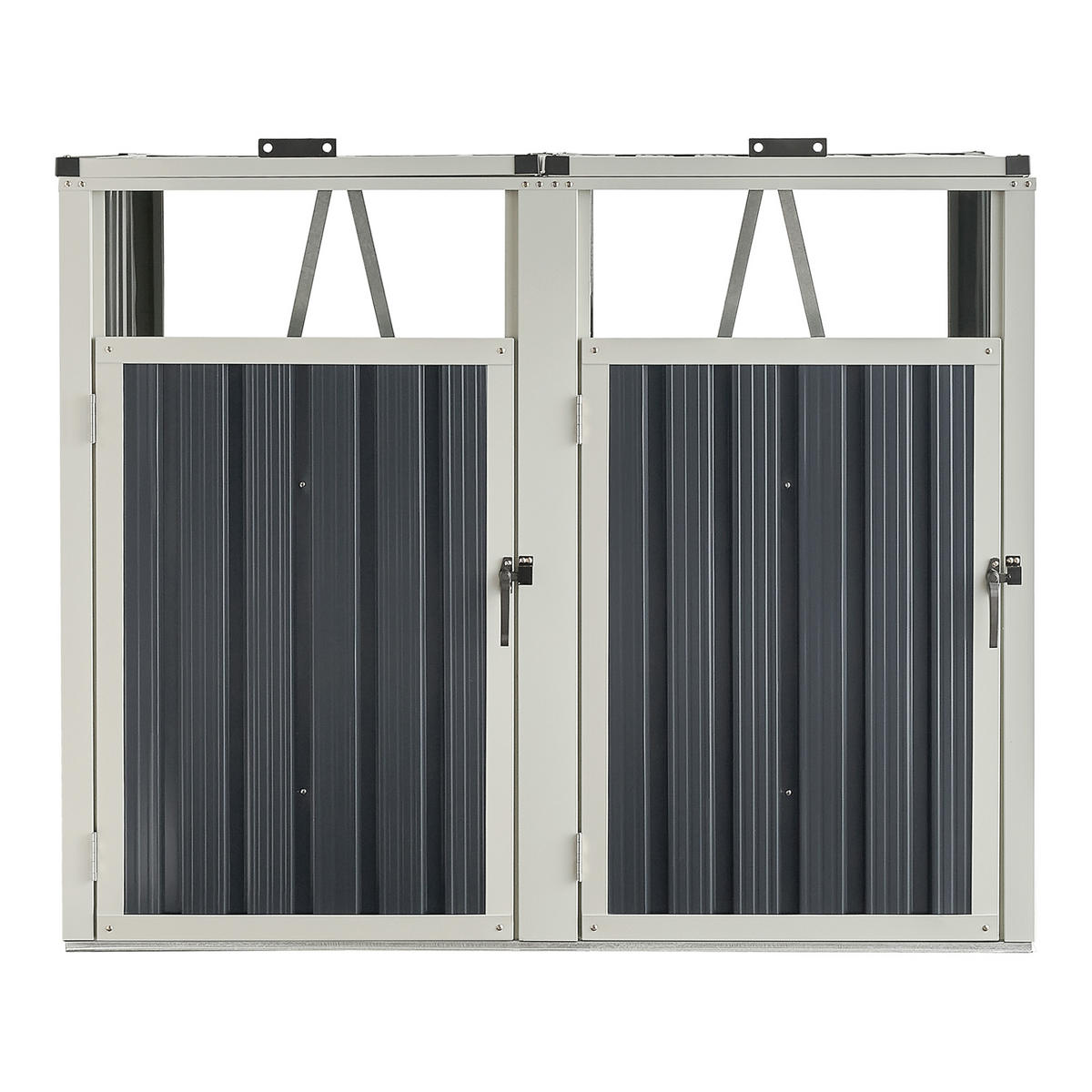 MÜLLTONNENBOX Tarbek - Anthrazit, Metall (146/121/82cm) - pro.tec