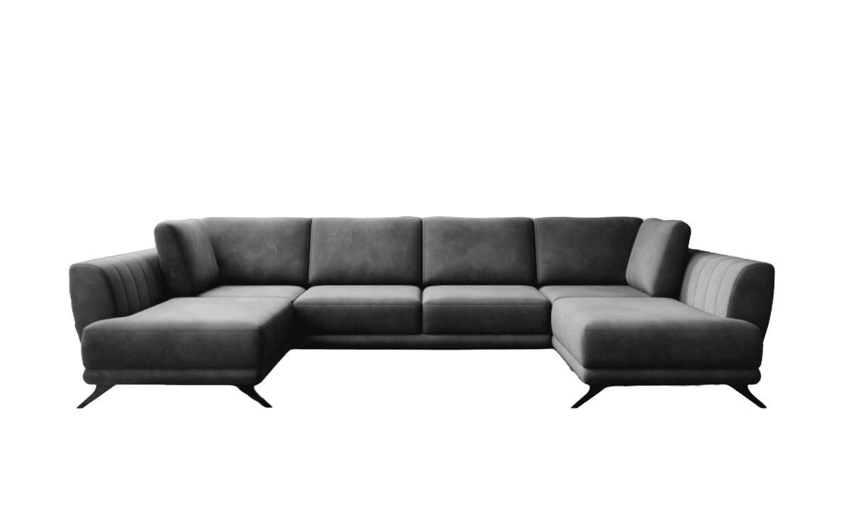 WOHNLANDSCHAFT mit Schlaffunktion und Bettkasten - Anthrazit/Schwarz, Textil/Metall (362/91/191cm) - Eltap
