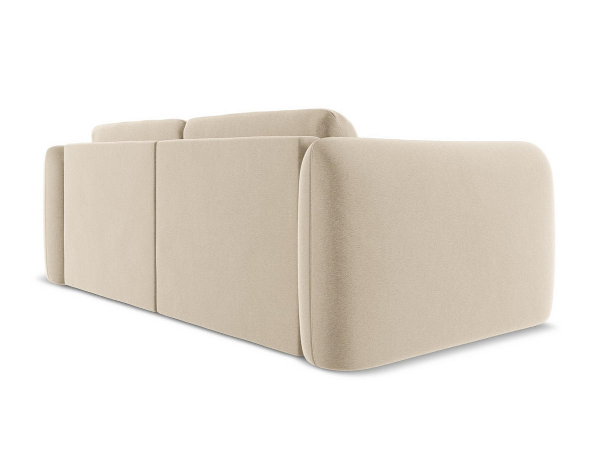 3-SITZER SOFA Samt Stoff Beige - Beige/Creme, Kunststoff/Textil (210/74/105cm) - Makamii